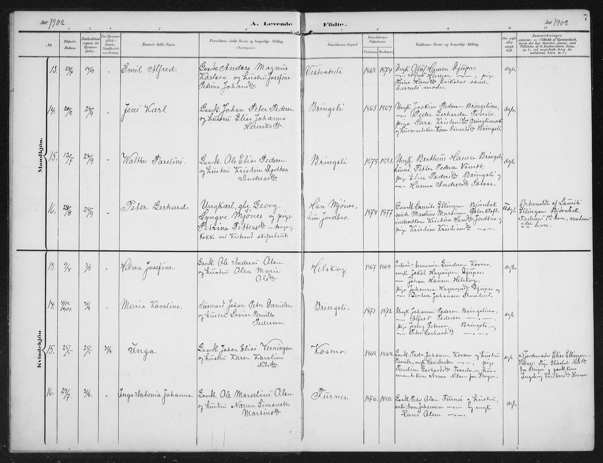 Ministerialprotokoller, klokkerbøker og fødselsregistre - Nordland, AV/SAT-A-1459/851/L0726: Parish register (copy) no. 851C01, 1902-1924, p. 7