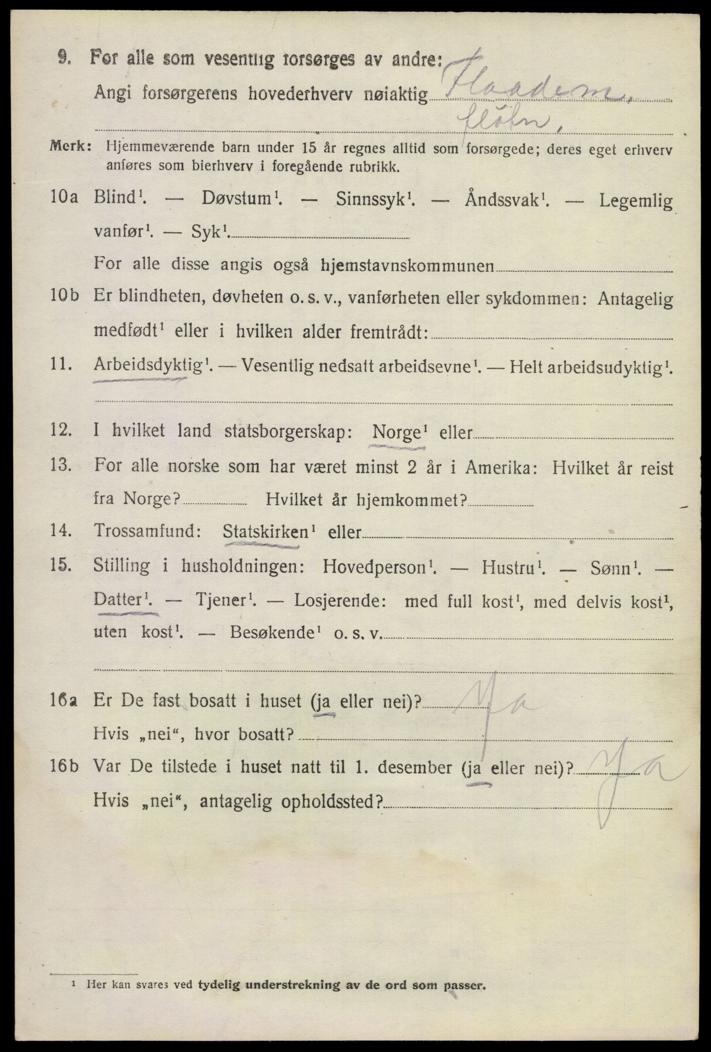 SAKO, 1920 census for Lunde, 1920, p. 4430