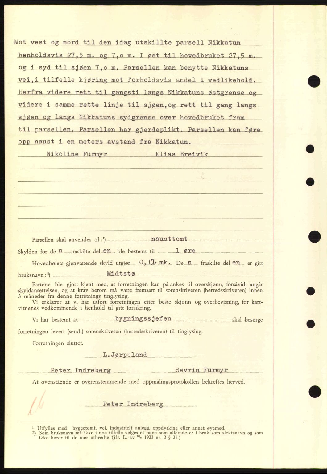 Nordre Sunnmøre sorenskriveri, AV/SAT-A-0006/1/2/2C/2Ca: Mortgage book no. A17, 1943-1944, Diary no: : 109/1944