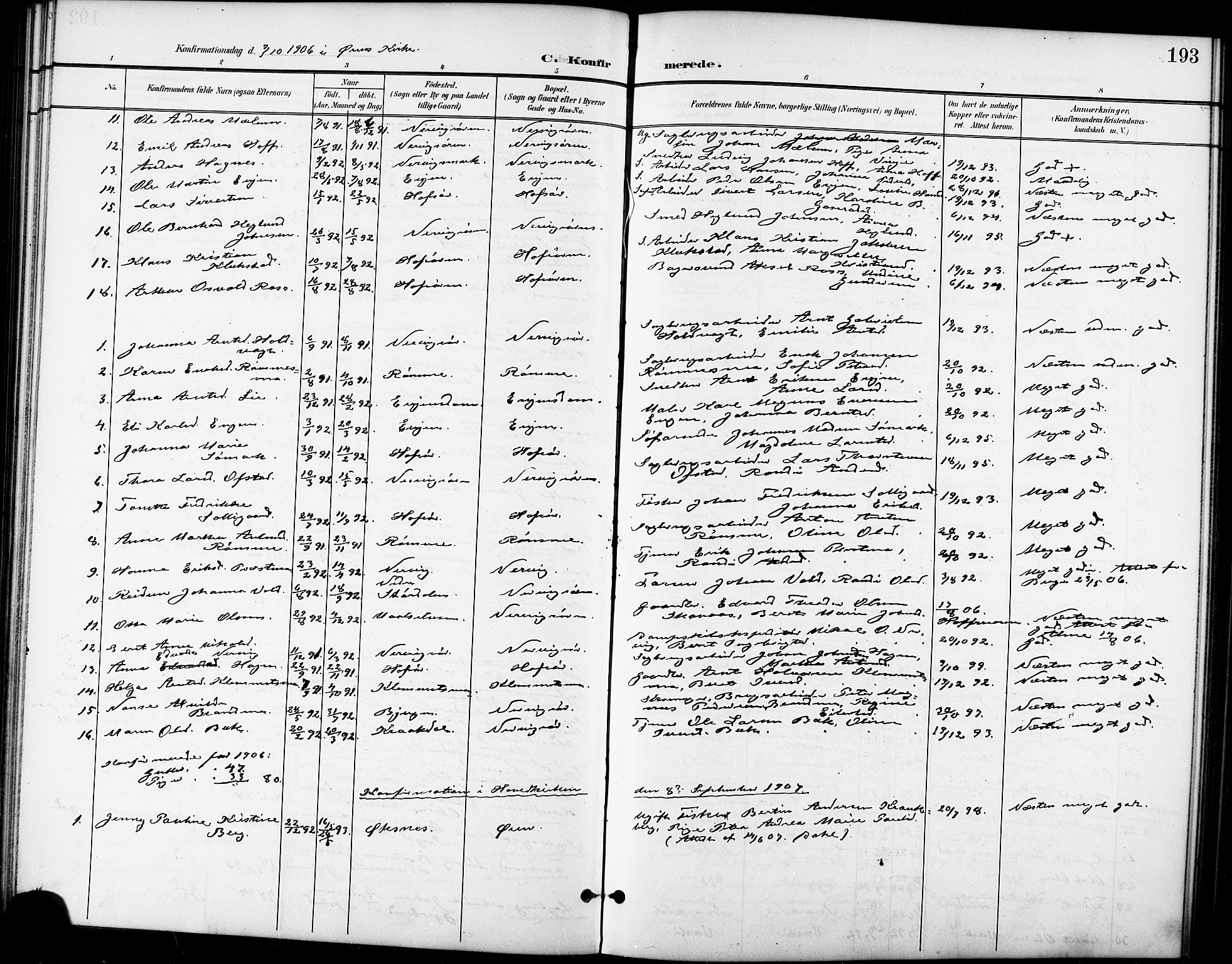 Ministerialprotokoller, klokkerbøker og fødselsregistre - Sør-Trøndelag, SAT/A-1456/668/L0819: Parish register (copy) no. 668C08, 1899-1912, p. 193