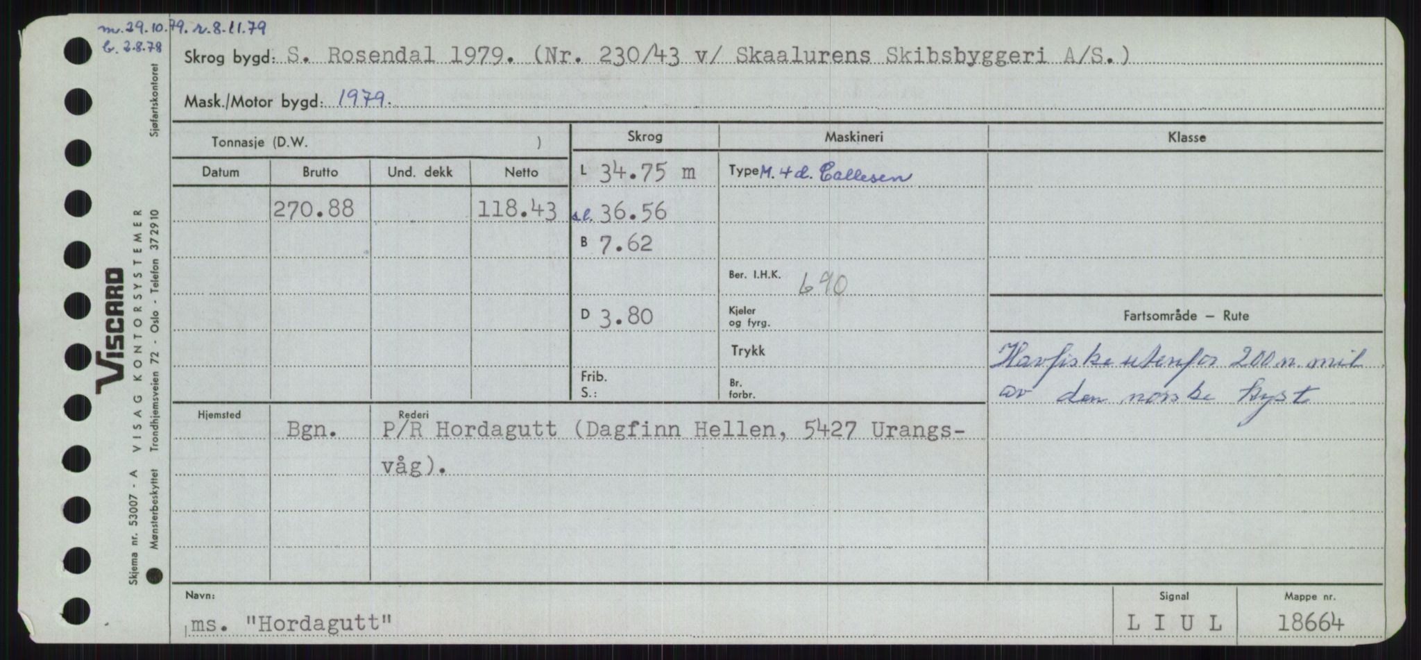 Sjøfartsdirektoratet med forløpere, Skipsmålingen, RA/S-1627/H/Ha/L0003/0001: Fartøy, Hilm-Mar / Fartøy, Hilm-Kol, p. 83