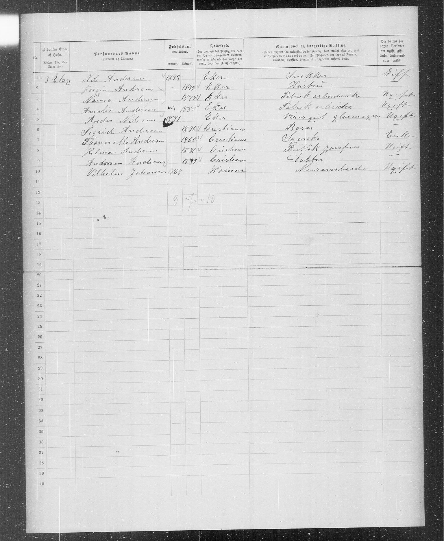 OBA, Municipal Census 1899 for Kristiania, 1899, p. 594