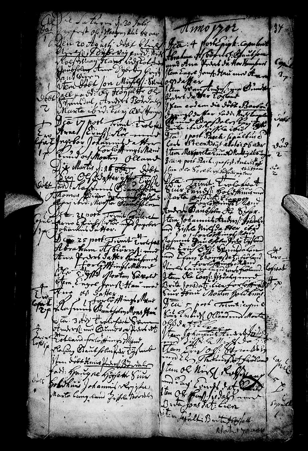Os sokneprestembete, SAB/A-99929: Parish register (official) no. A 4, 1669-1760, p. 34
