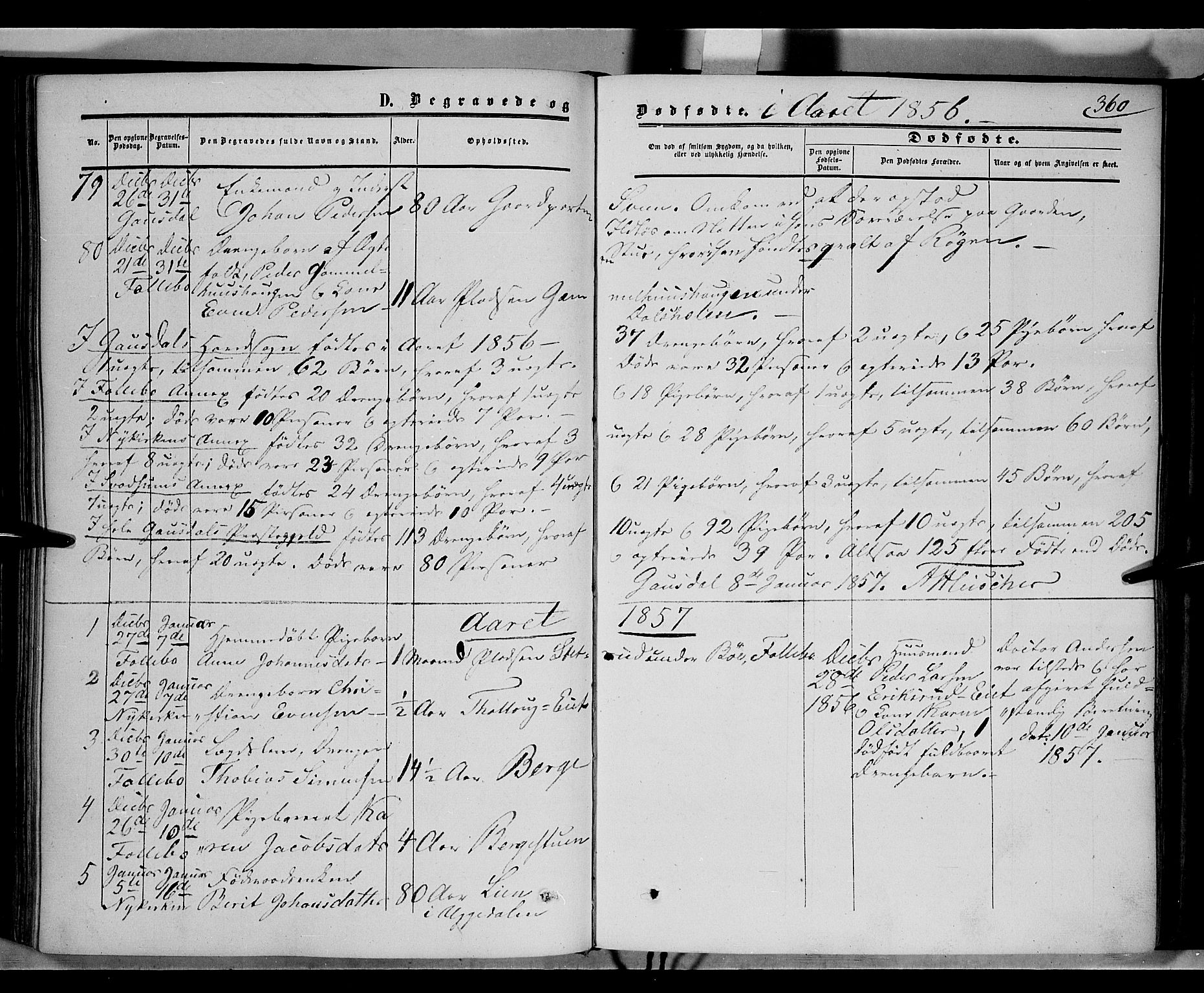 Gausdal prestekontor, SAH/PREST-090/H/Ha/Haa/L0008: Parish register (official) no. 8, 1850-1861, p. 360