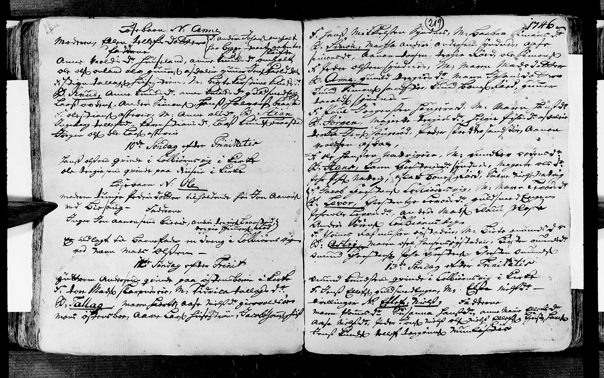 Øyestad sokneprestkontor, AV/SAK-1111-0049/F/Fa/L0004: Parish register (official) no. A 4, 1730-1750, p. 219