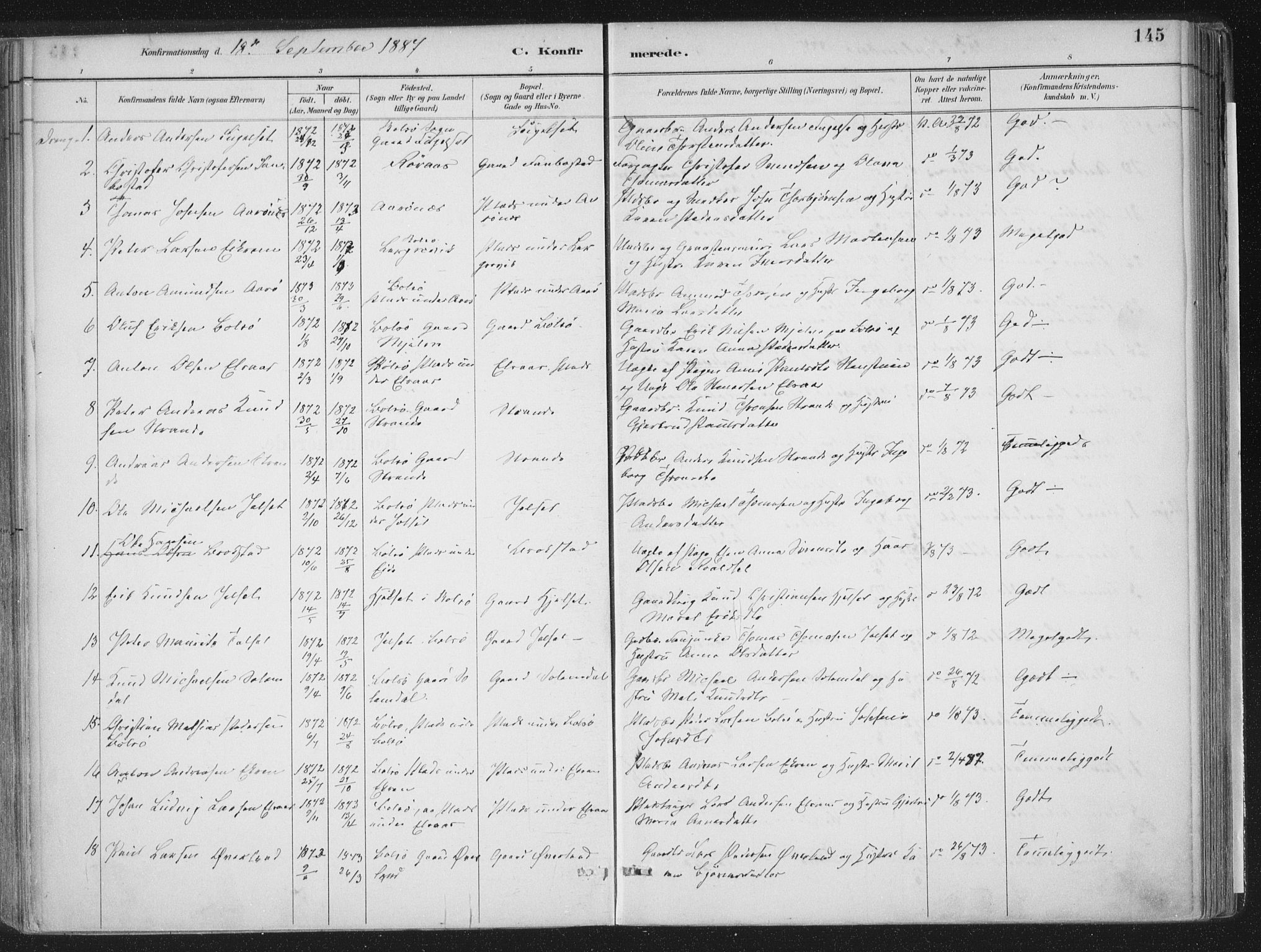 Ministerialprotokoller, klokkerbøker og fødselsregistre - Møre og Romsdal, AV/SAT-A-1454/555/L0658: Parish register (official) no. 555A09, 1887-1917, p. 145