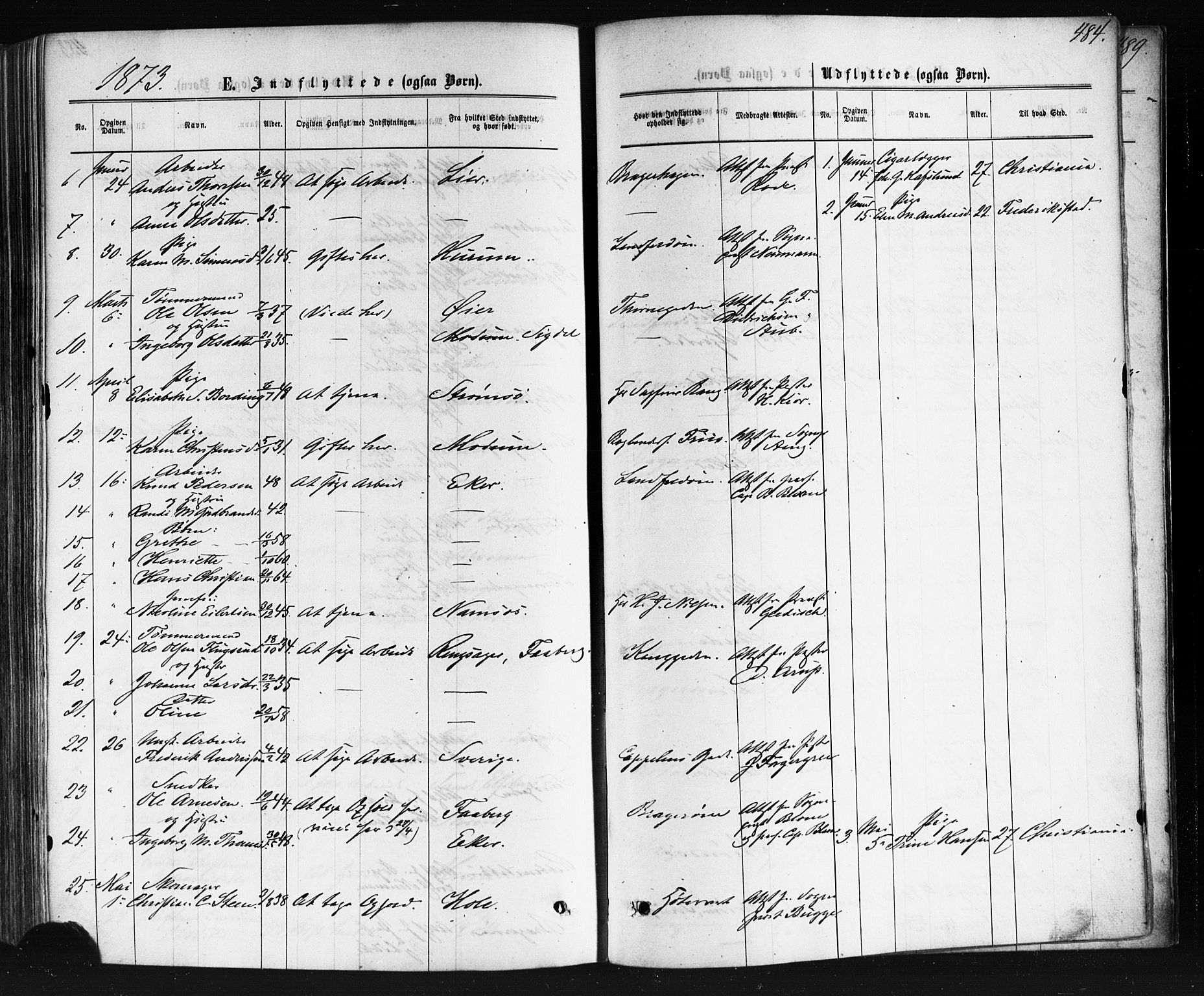 Bragernes kirkebøker, AV/SAKO-A-6/F/Fb/L0004: Parish register (official) no. II 4, 1869-1875, p. 484