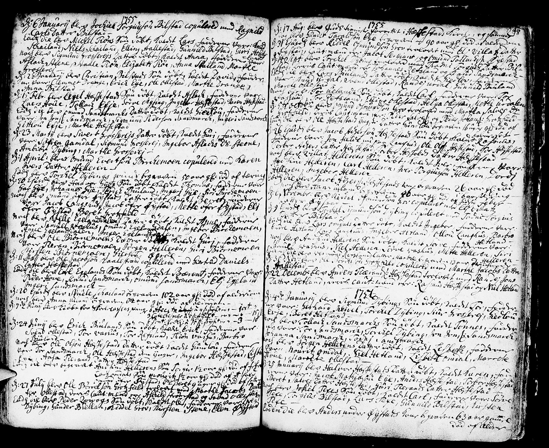 Helleland sokneprestkontor, SAST/A-101810: Parish register (official) no. A 1 /3, 1713-1761, p. 248