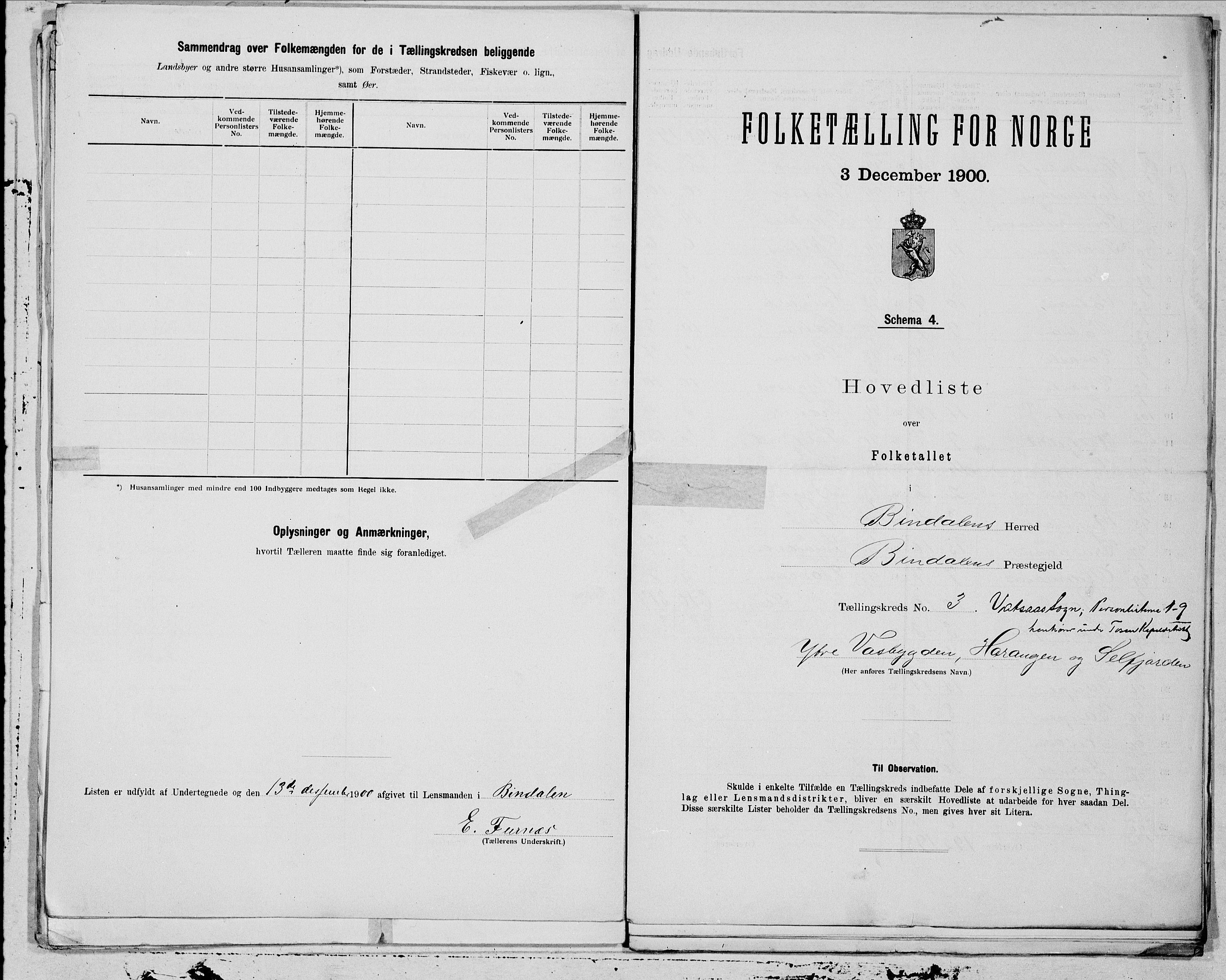 SAT, 1900 census for Bindal, 1900, p. 6