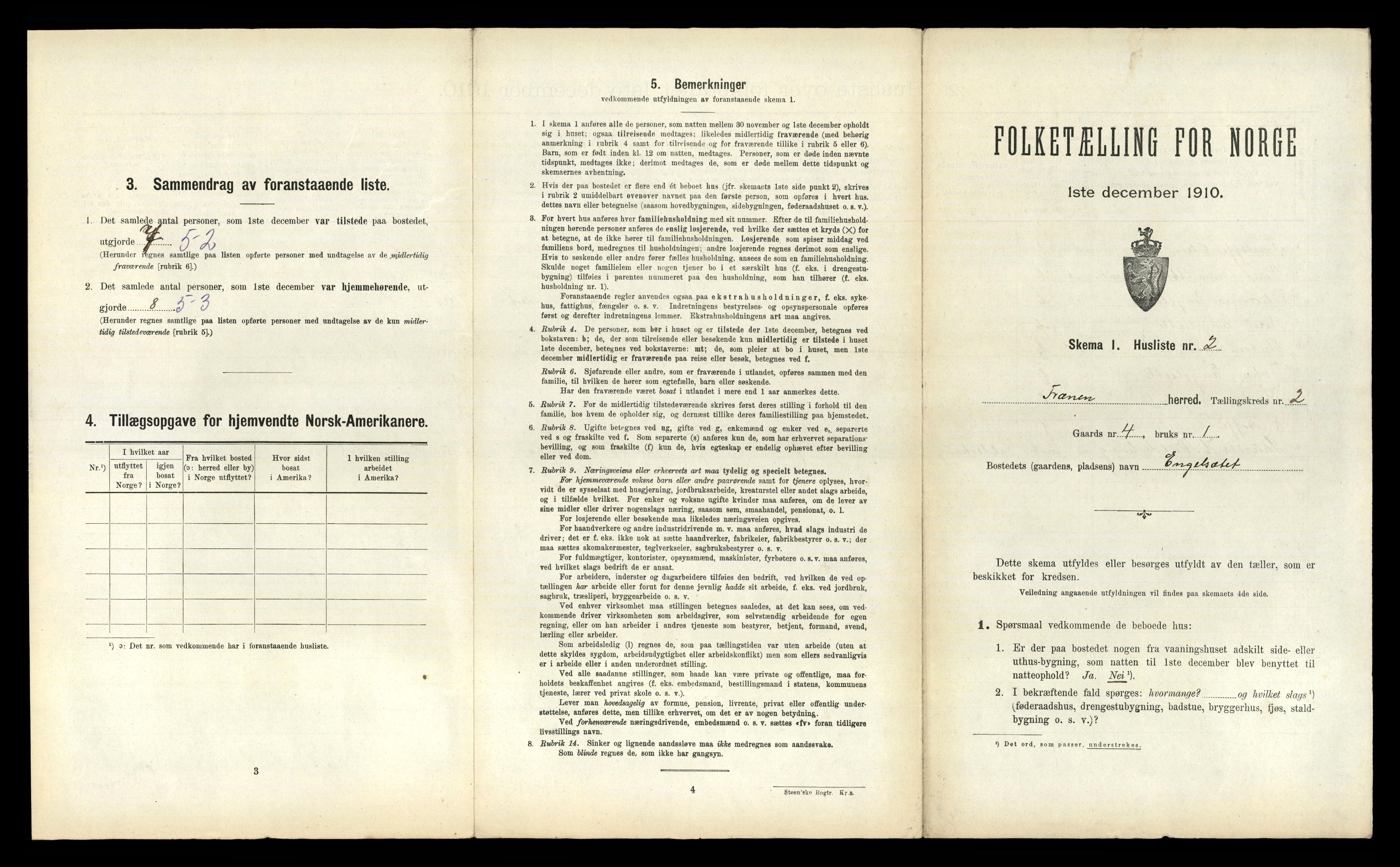 RA, 1910 census for Fræna, 1910, p. 228