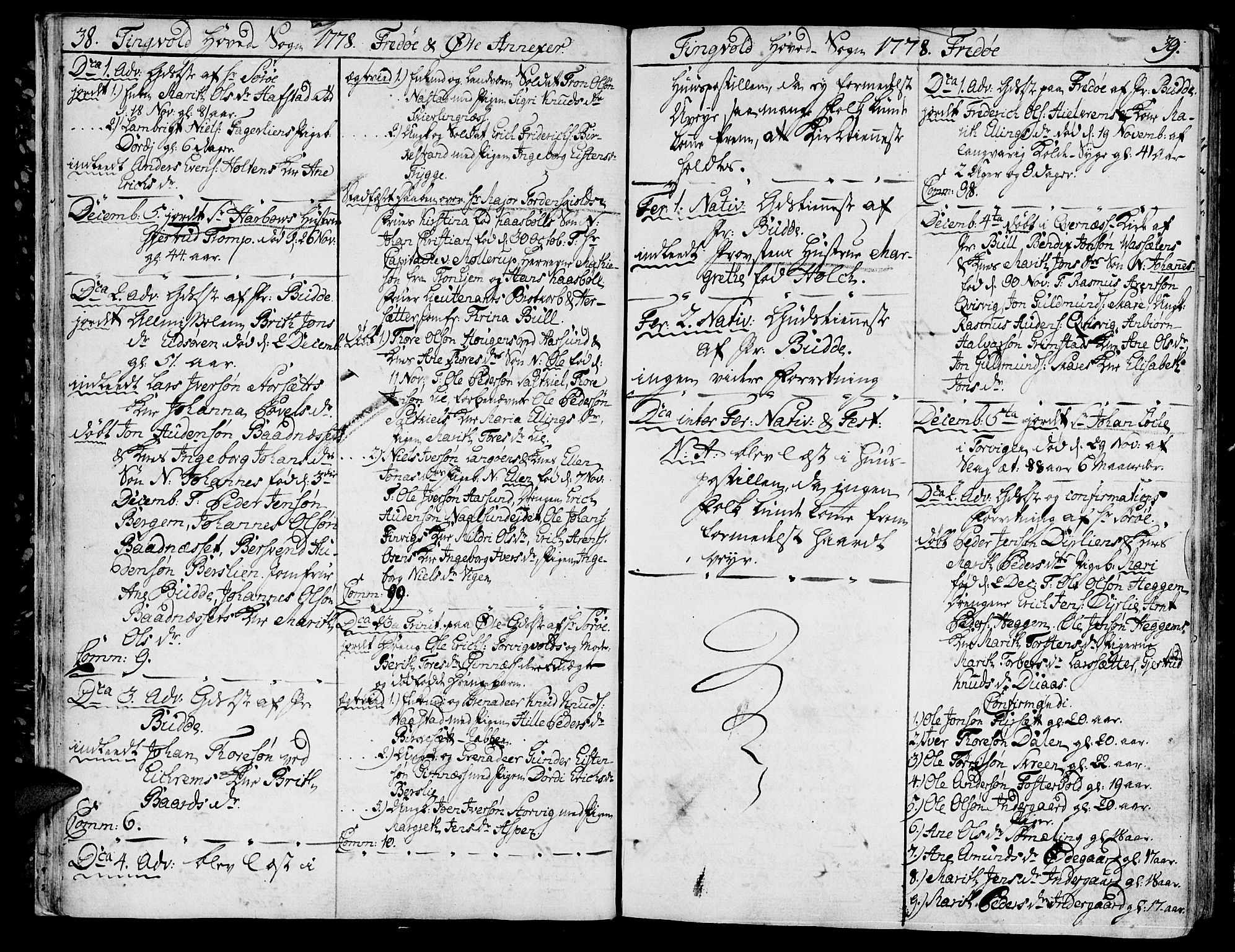 Ministerialprotokoller, klokkerbøker og fødselsregistre - Møre og Romsdal, SAT/A-1454/586/L0980: Parish register (official) no. 586A06, 1776-1794, p. 38-39
