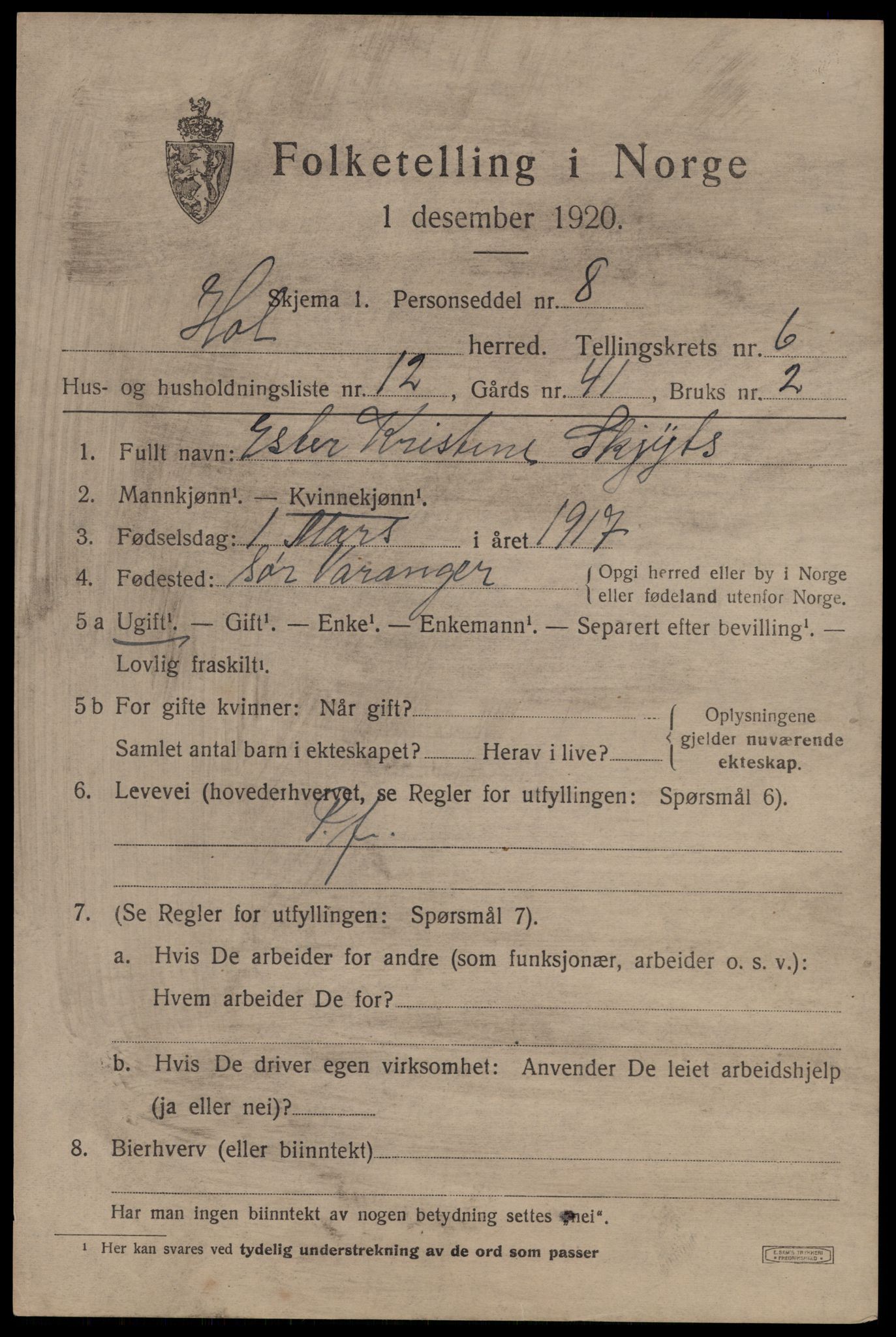 SAT, 1920 census for Hol, 1920, p. 4733