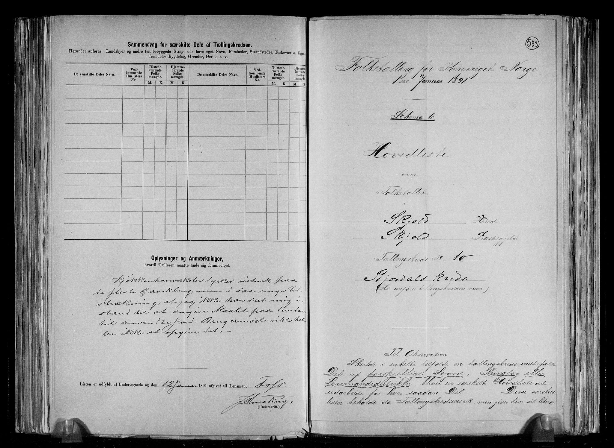 RA, 1891 census for 1154 Skjold, 1891, p. 23