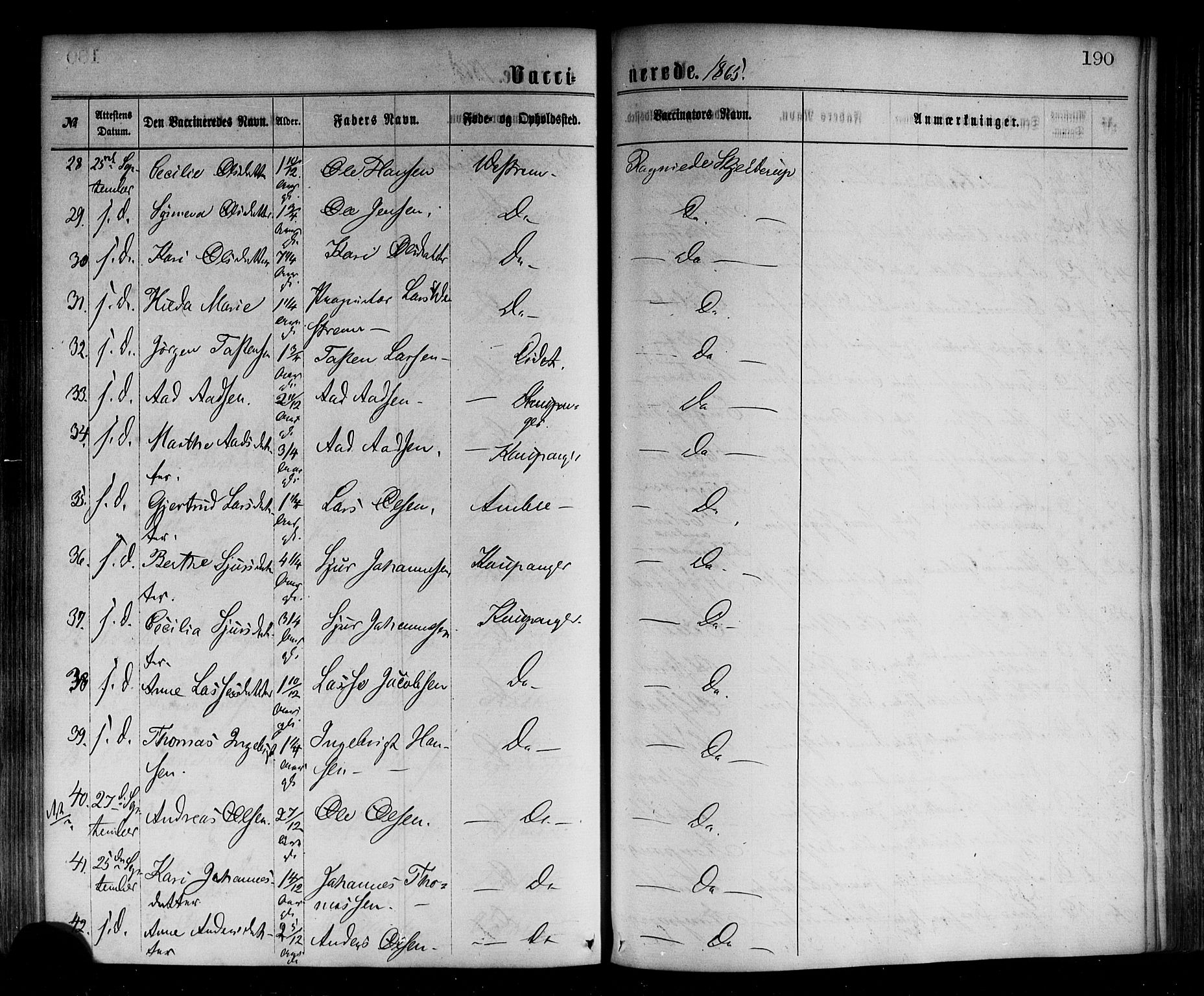 Sogndal sokneprestembete, AV/SAB-A-81301/H/Haa/Haaa/L0014: Parish register (official) no. A 14, 1864-1877, p. 190