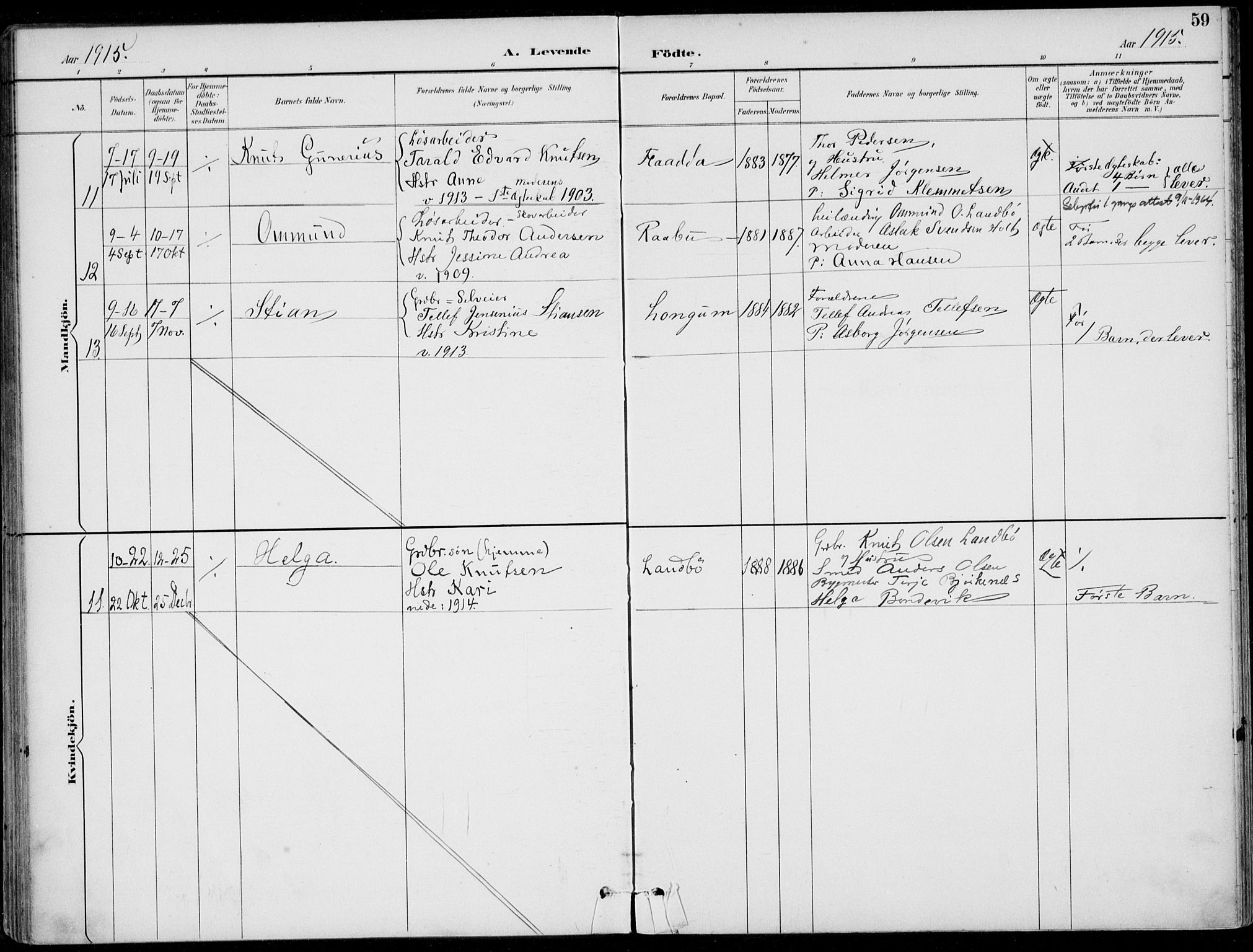 Austre Moland sokneprestkontor, AV/SAK-1111-0001/F/Fa/Faa/L0011: Parish register (official) no. A 11, 1894-1915, p. 59