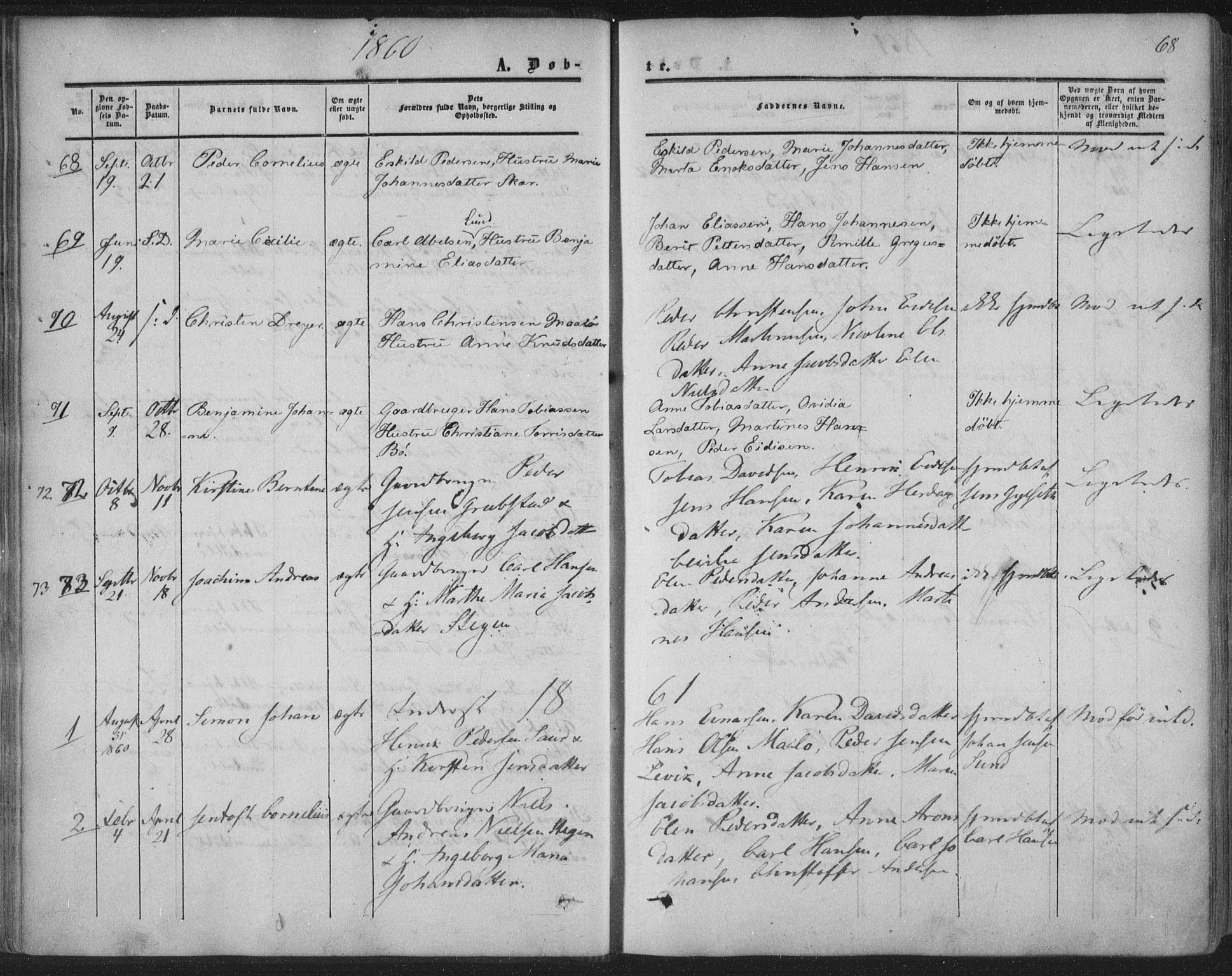 Ministerialprotokoller, klokkerbøker og fødselsregistre - Nordland, AV/SAT-A-1459/855/L0800: Parish register (official) no. 855A08, 1852-1864, p. 68