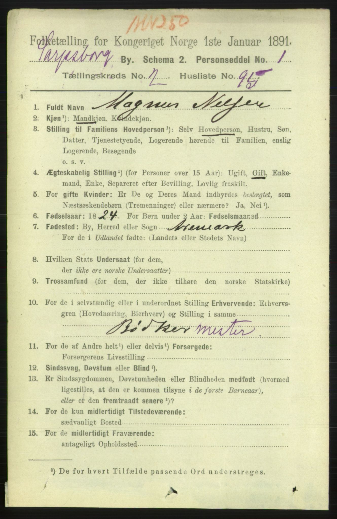 RA, 1891 census for 0102 Sarpsborg, 1891, p. 2186