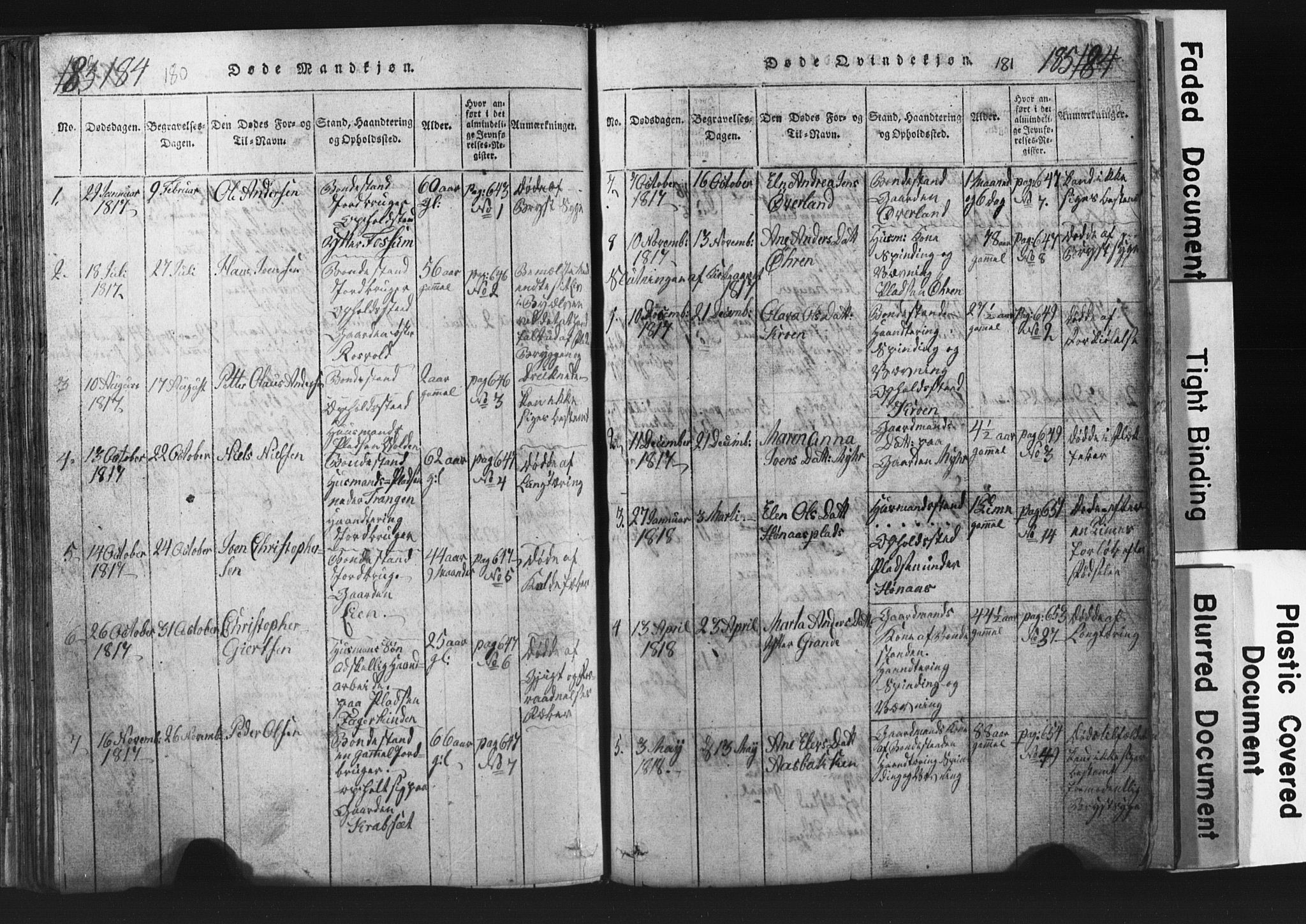 Ministerialprotokoller, klokkerbøker og fødselsregistre - Nord-Trøndelag, SAT/A-1458/701/L0017: Parish register (copy) no. 701C01, 1817-1825, p. 180-181