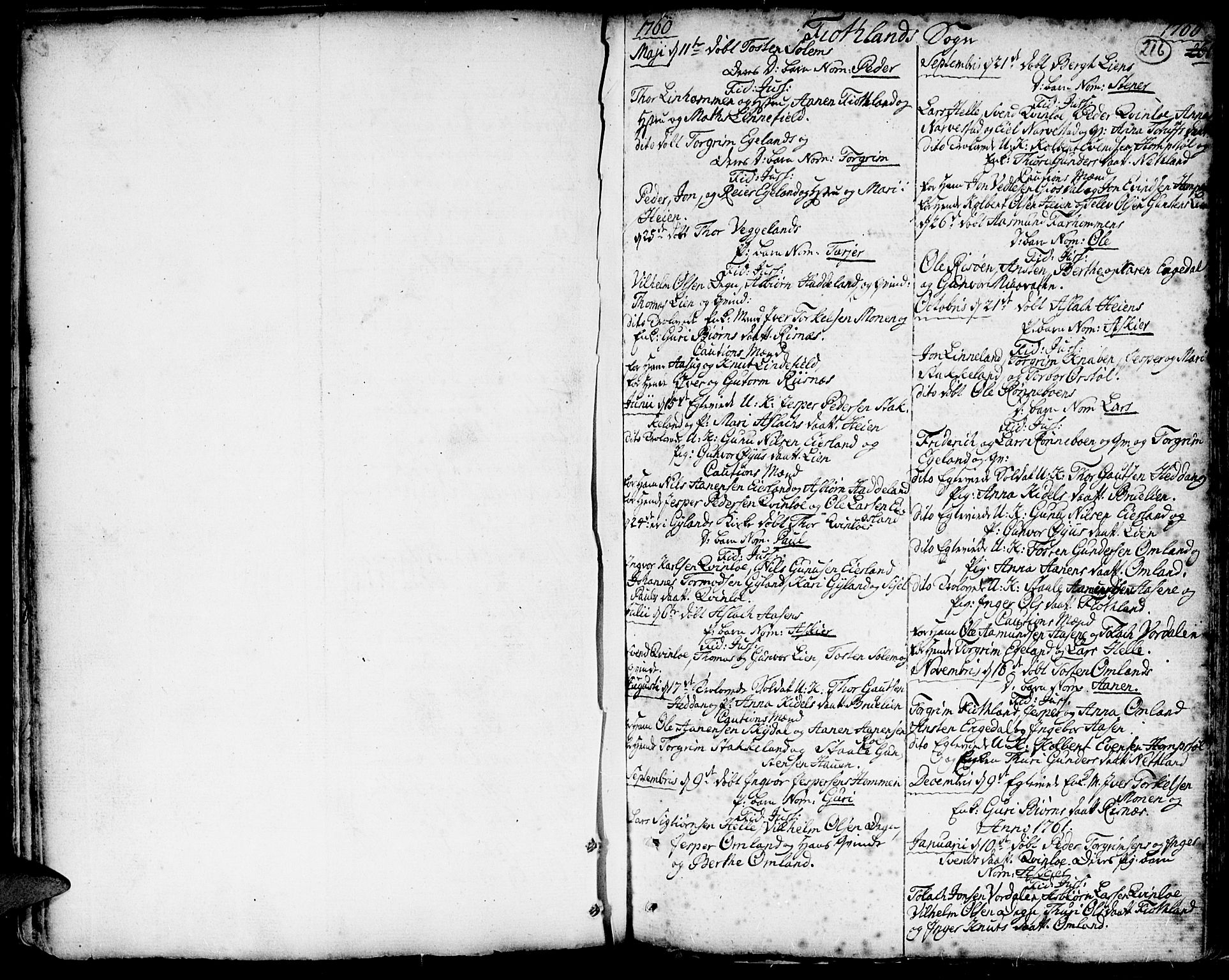 Hægebostad sokneprestkontor, SAK/1111-0024/F/Fa/Faa/L0001: Parish register (official) no. A 1 /3, 1760-1826, p. 216