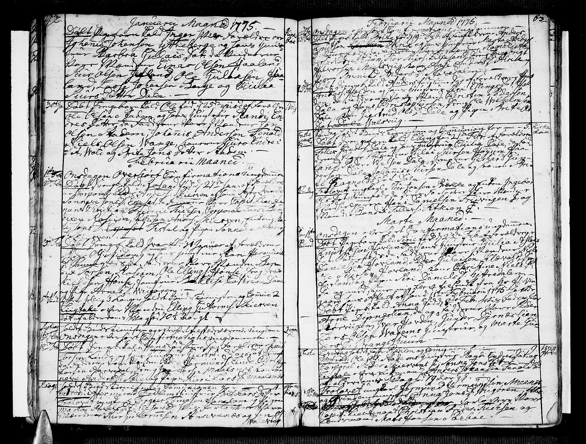 Vik sokneprestembete, AV/SAB-A-81501/H/Haa/Haaa/L0004: Parish register (official) no. A 4, 1772-1783, p. 62-63