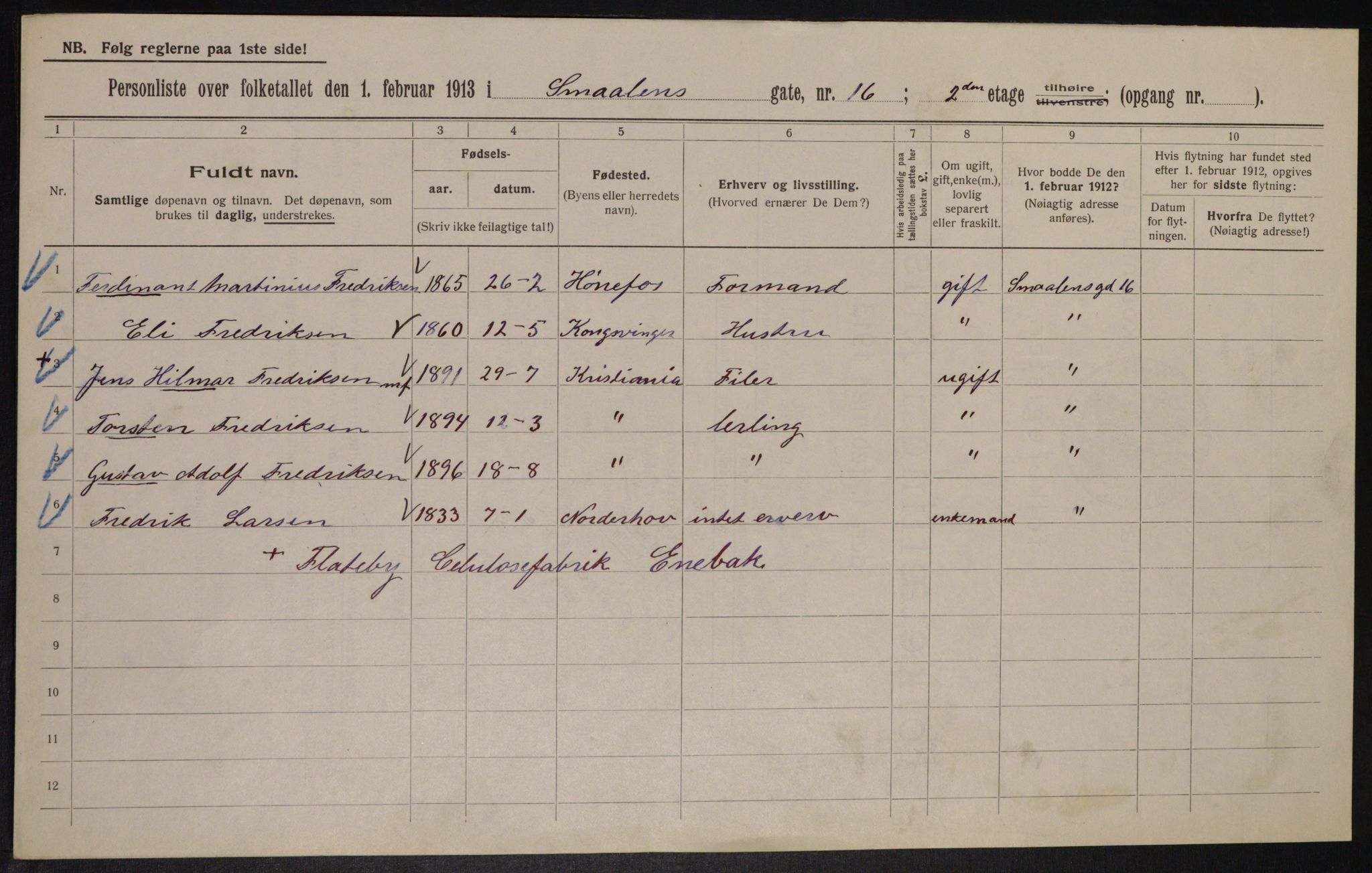 OBA, Municipal Census 1913 for Kristiania, 1913, p. 97948