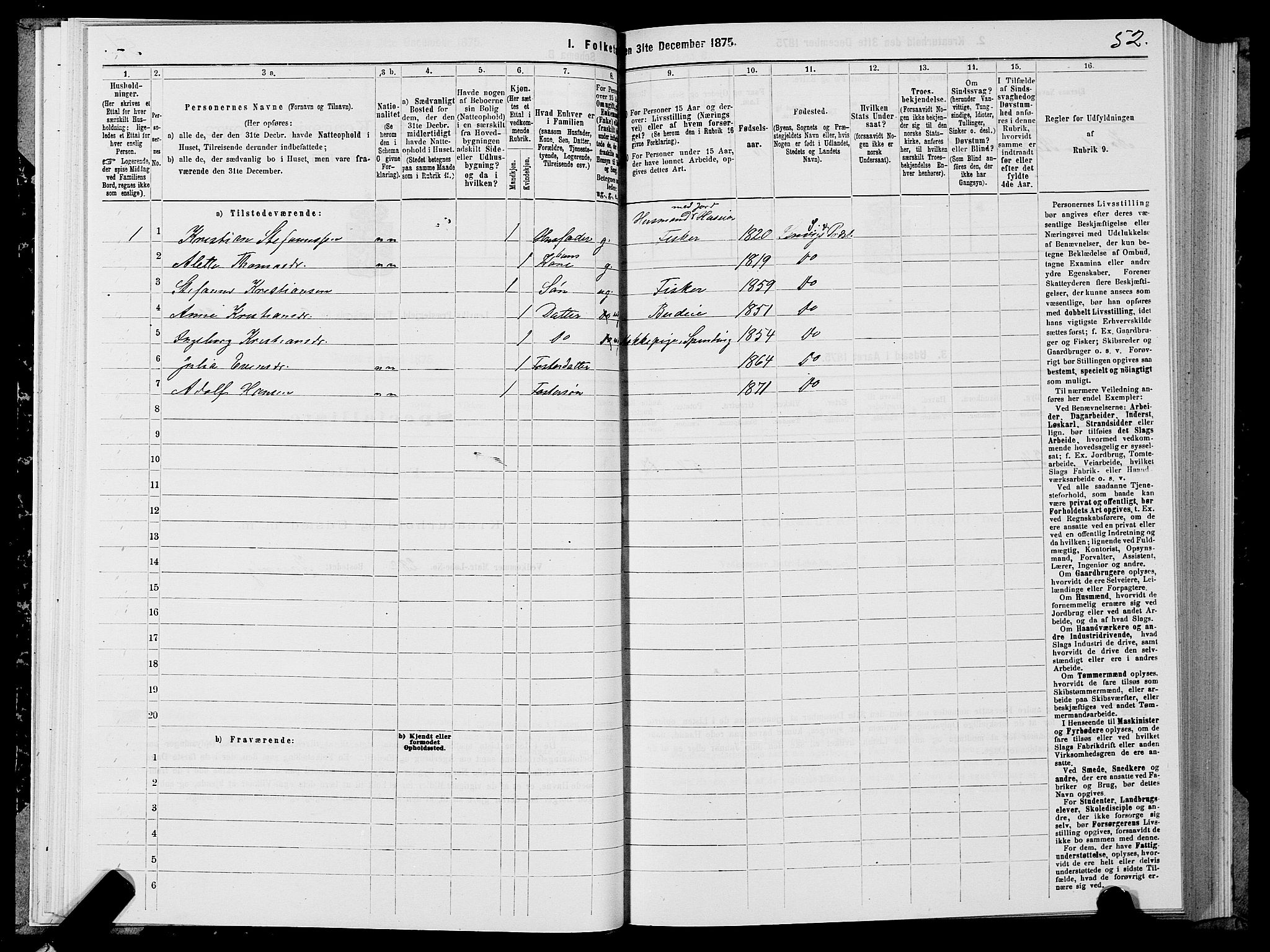 SATØ, 1875 census for 1931P Lenvik, 1875, p. 2052