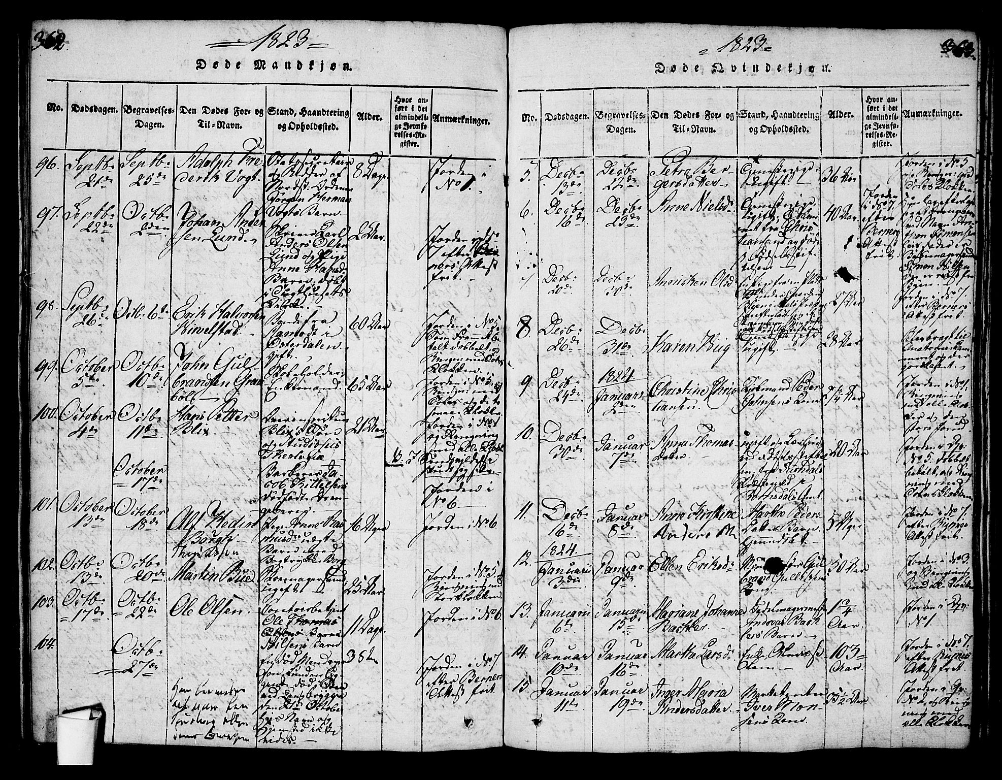 Oslo domkirke Kirkebøker, AV/SAO-A-10752/G/Ga/L0001: Parish register (copy) no. 1, 1817-1825, p. 362-363