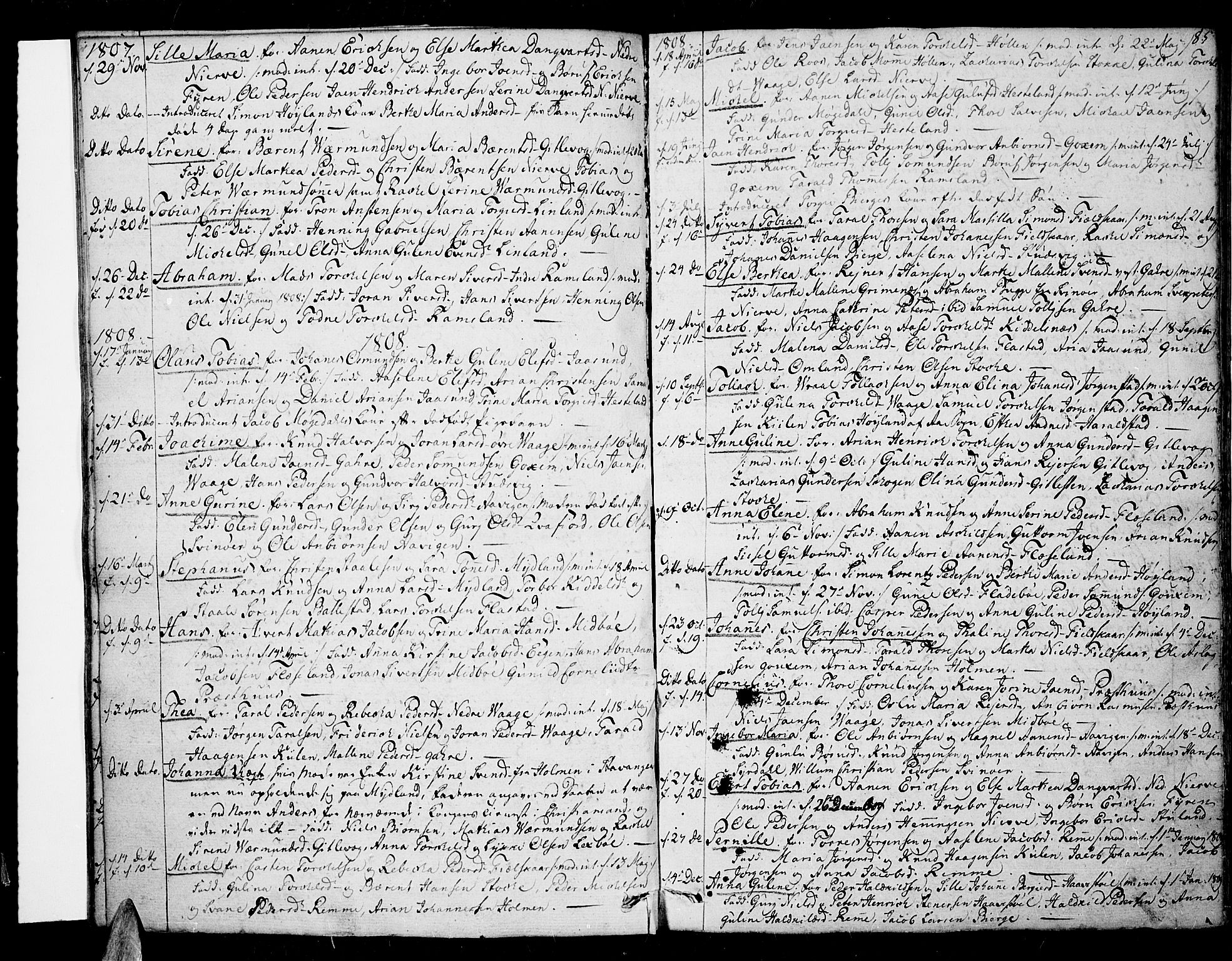 Sør-Audnedal sokneprestkontor, AV/SAK-1111-0039/F/Fa/Fab/L0004: Parish register (official) no. A 4 /2, 1805-1815, p. 85