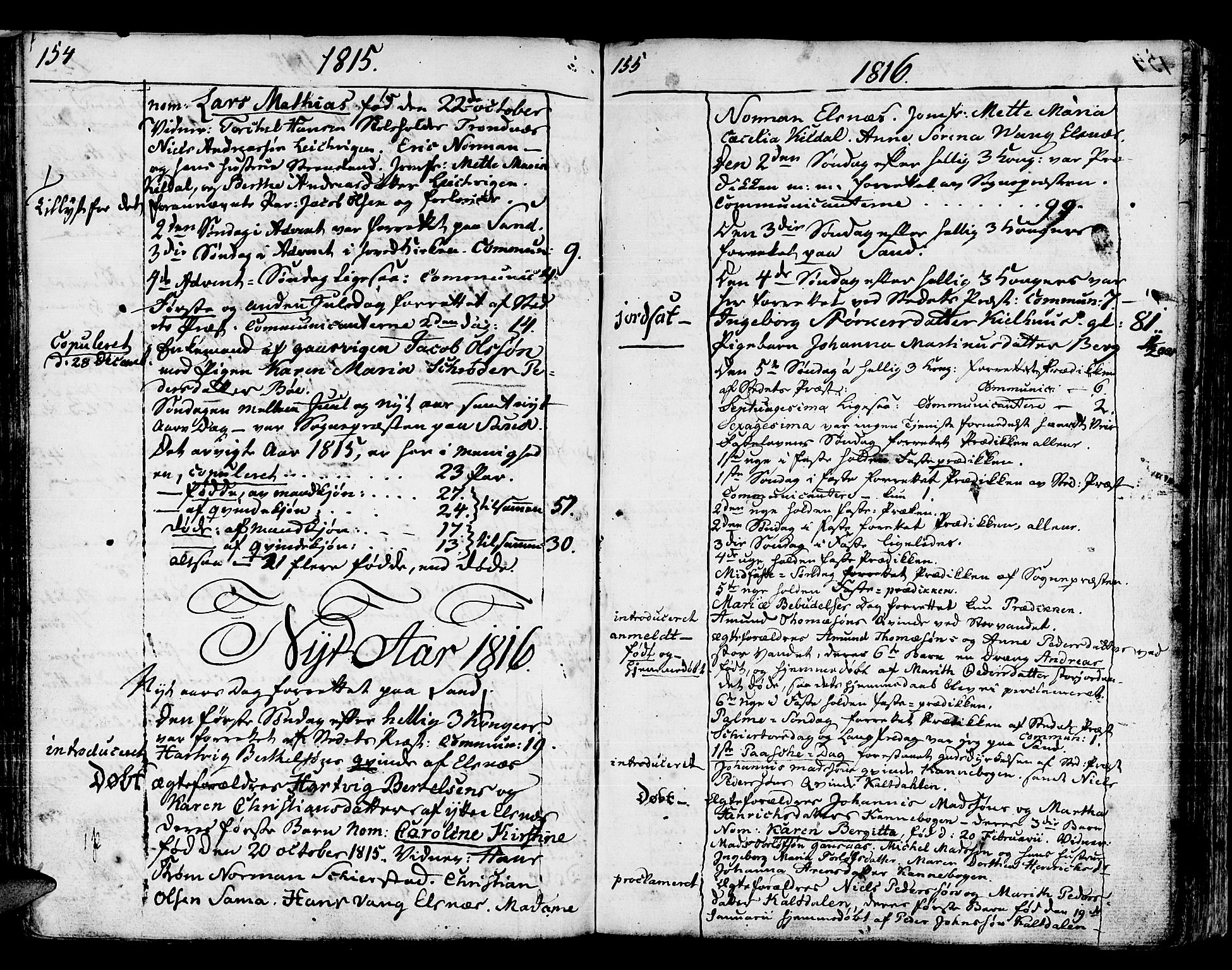 Trondenes sokneprestkontor, SATØ/S-1319/H/Ha/L0005kirke: Parish register (official) no. 5, 1804-1820, p. 154-155