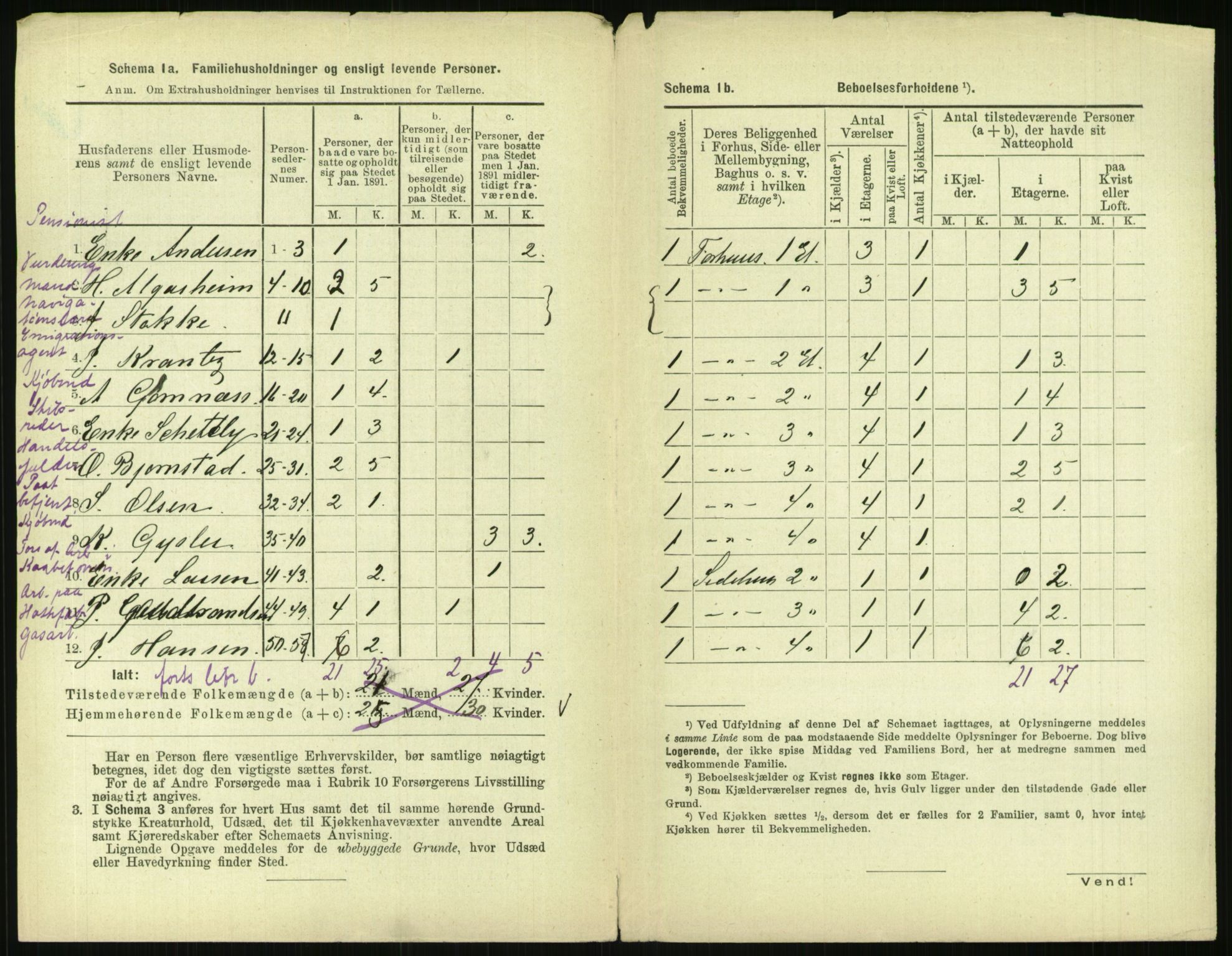 RA, 1891 census for 0301 Kristiania, 1891, p. 124813