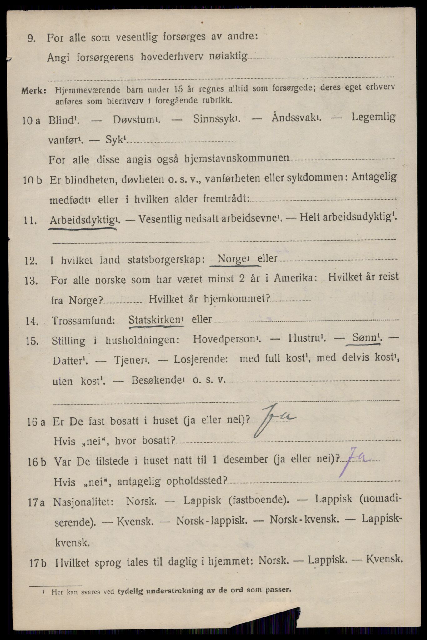 SAT, 1920 census for Dverberg, 1920, p. 10577