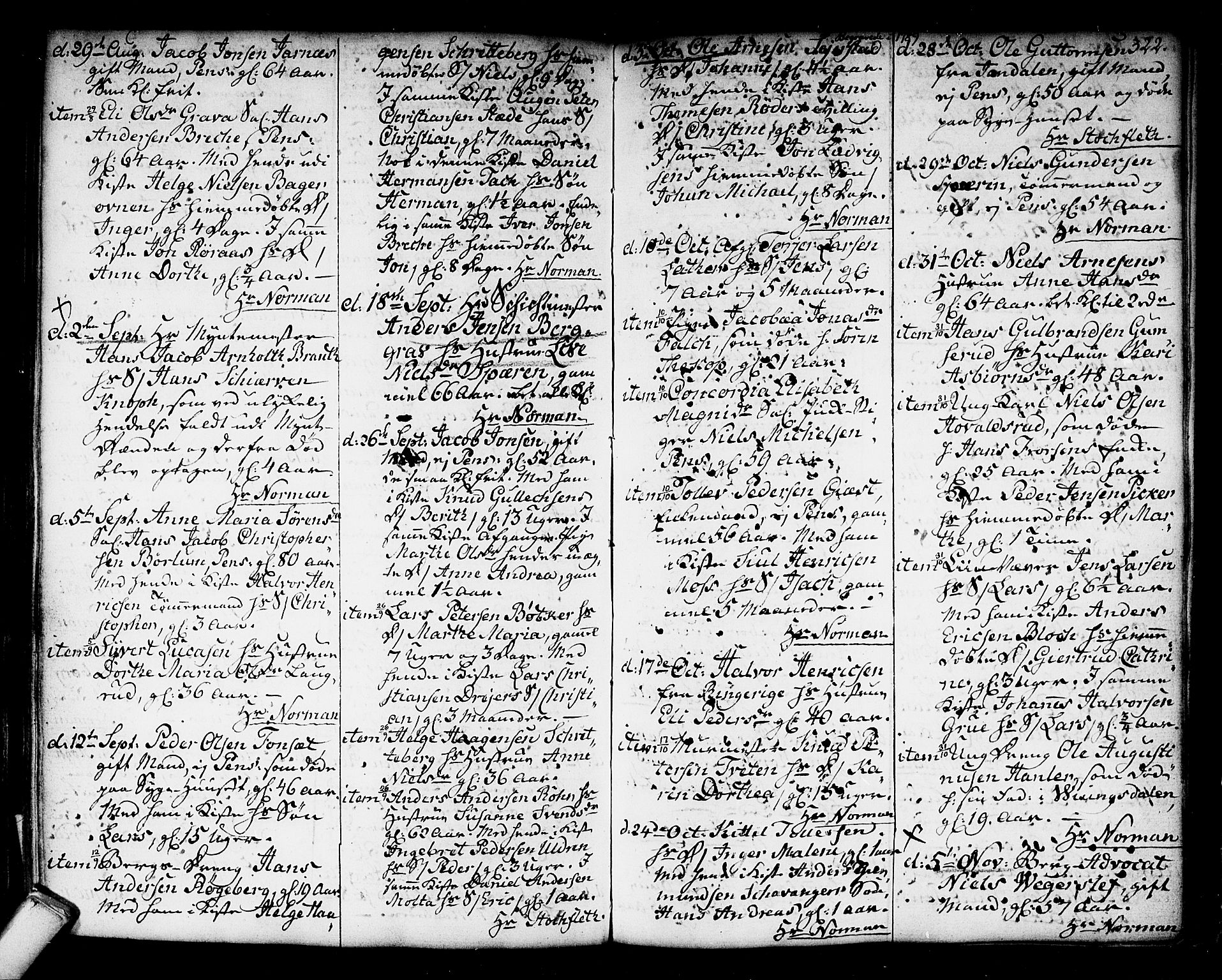 Kongsberg kirkebøker, SAKO/A-22/F/Fa/L0006: Parish register (official) no. I 6, 1783-1797, p. 322