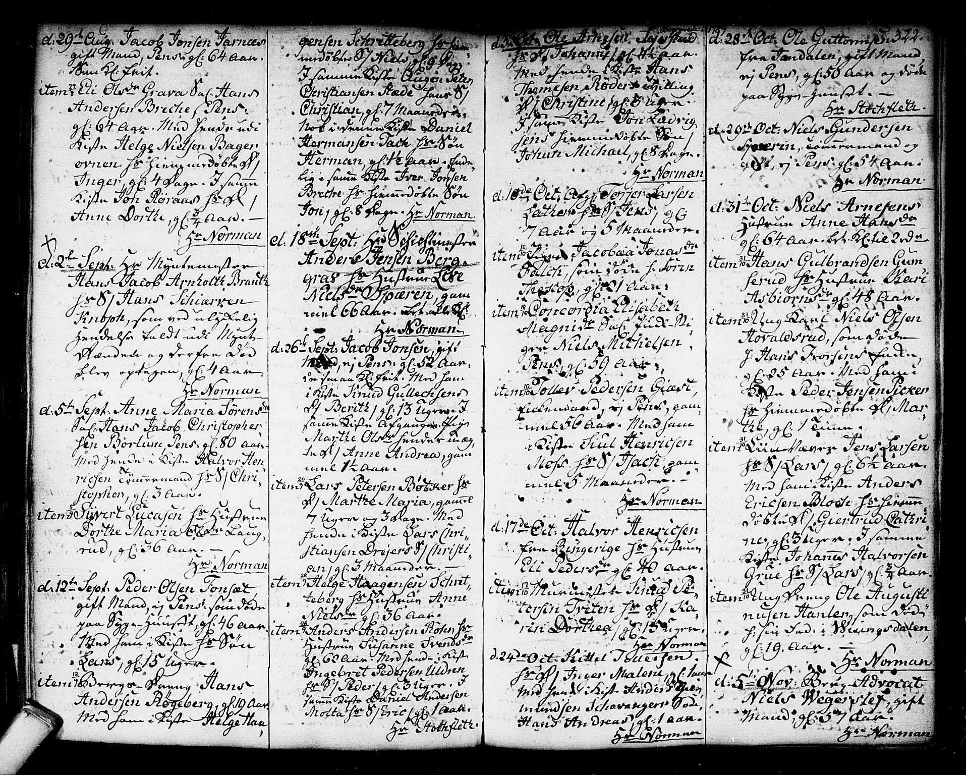 Kongsberg kirkebøker, AV/SAKO-A-22/F/Fa/L0006: Parish register (official) no. I 6, 1783-1797, p. 322