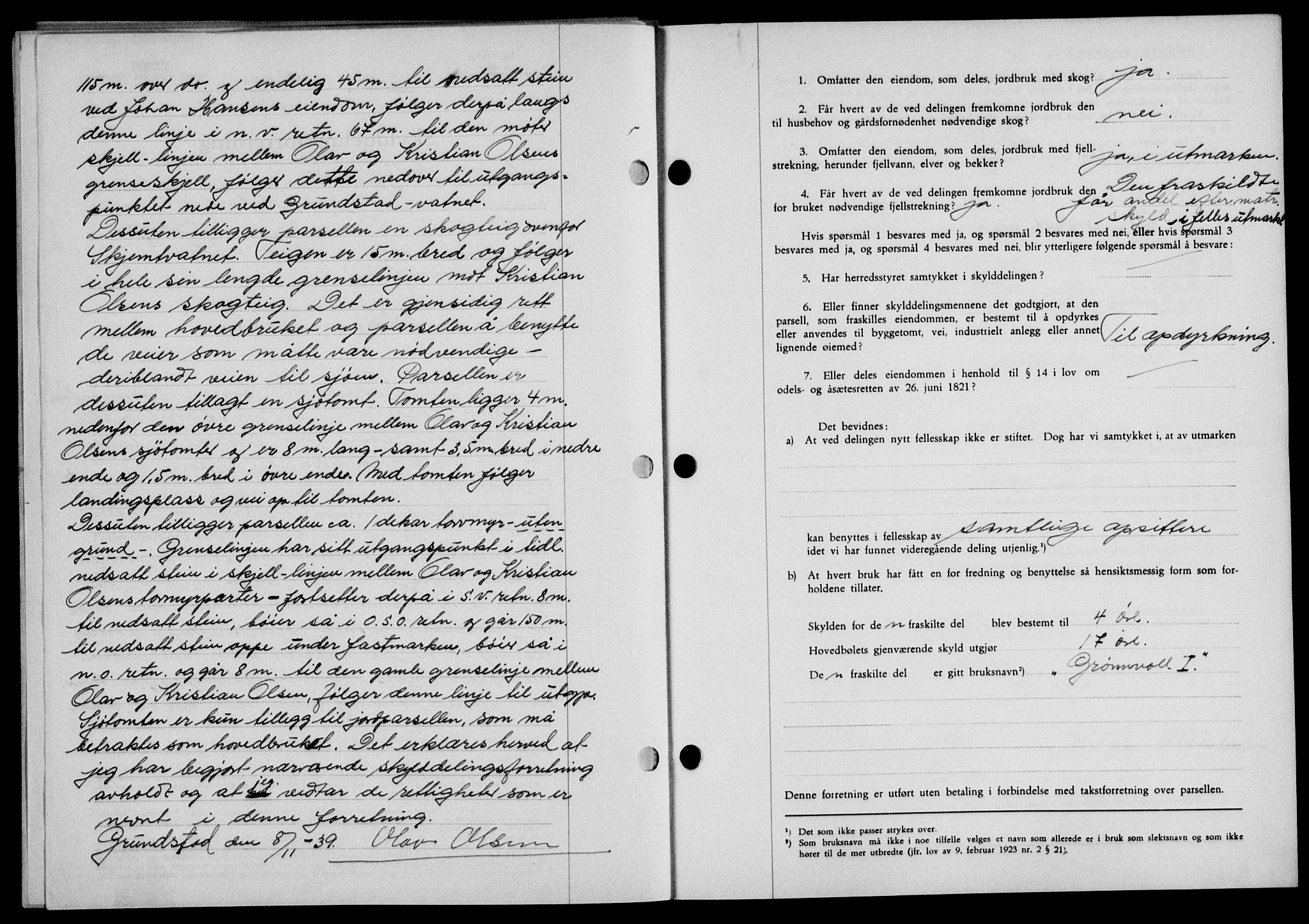 Lofoten sorenskriveri, SAT/A-0017/1/2/2C/L0007a: Mortgage book no. 7a, 1939-1940, Diary no: : 85/1940