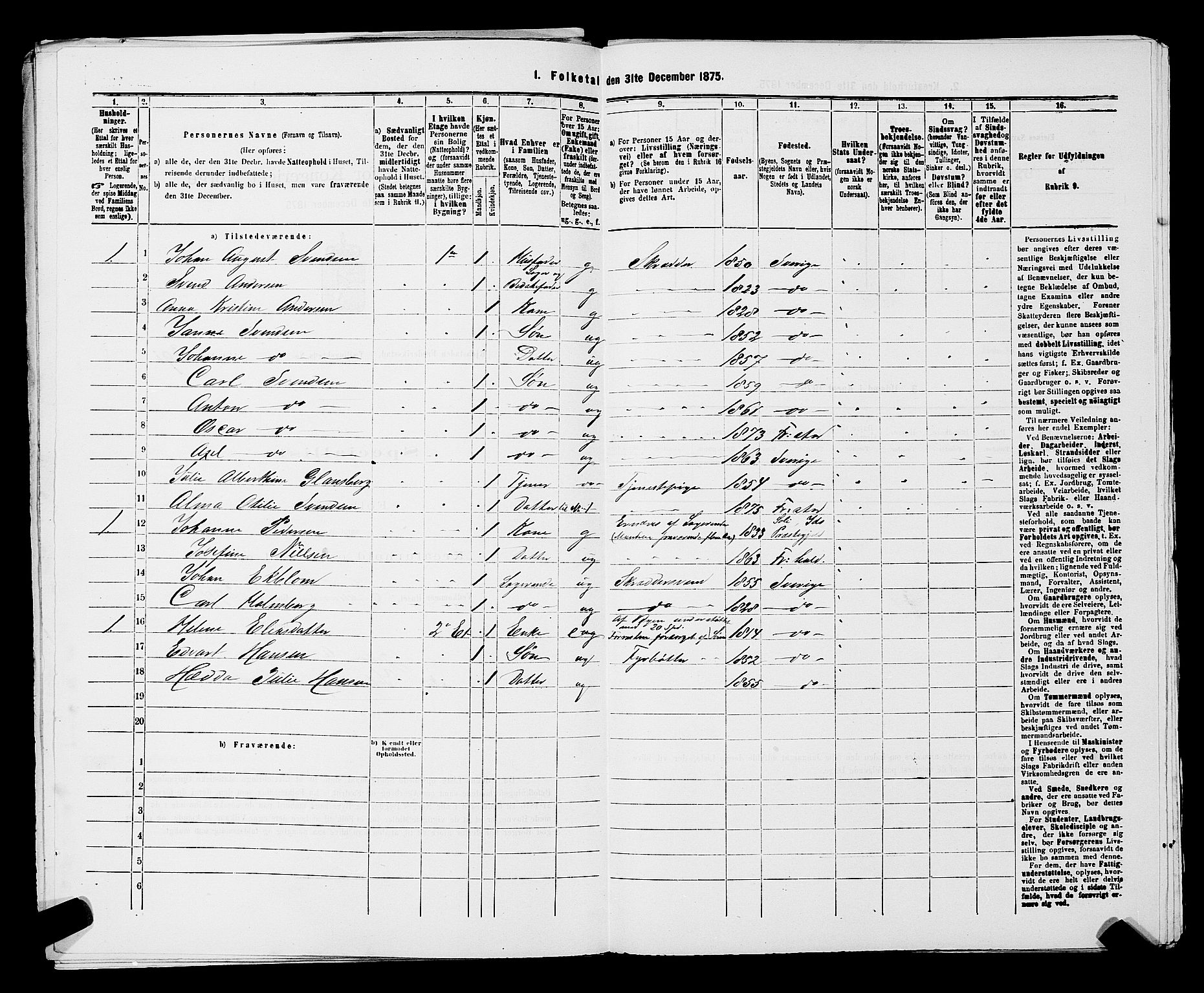 RA, 1875 census for 0103B Fredrikstad/Fredrikstad, 1875, p. 922