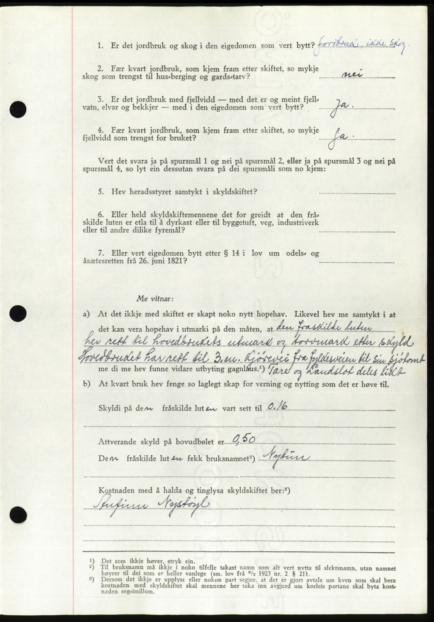 Søre Sunnmøre sorenskriveri, AV/SAT-A-4122/1/2/2C/L0076: Mortgage book no. 2A, 1943-1944, Diary no: : 677/1944