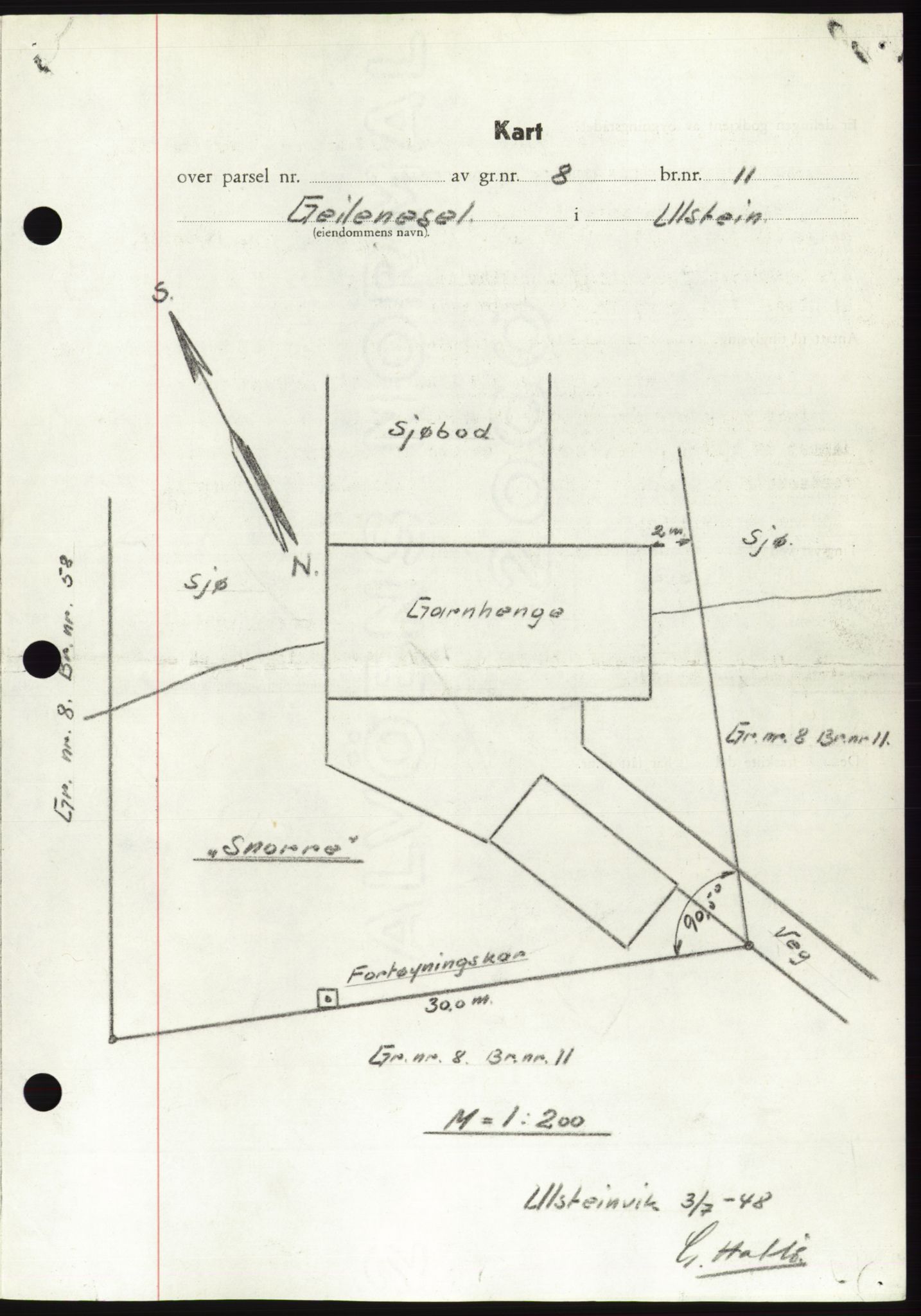 Søre Sunnmøre sorenskriveri, AV/SAT-A-4122/1/2/2C/L0082: Mortgage book no. 8A, 1948-1948, Diary no: : 1045/1948