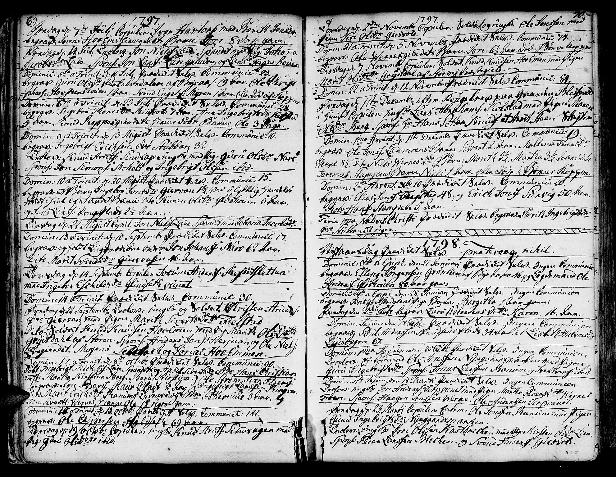 Ministerialprotokoller, klokkerbøker og fødselsregistre - Sør-Trøndelag, SAT/A-1456/606/L0280: Parish register (official) no. 606A02 /1, 1781-1817, p. 69-70