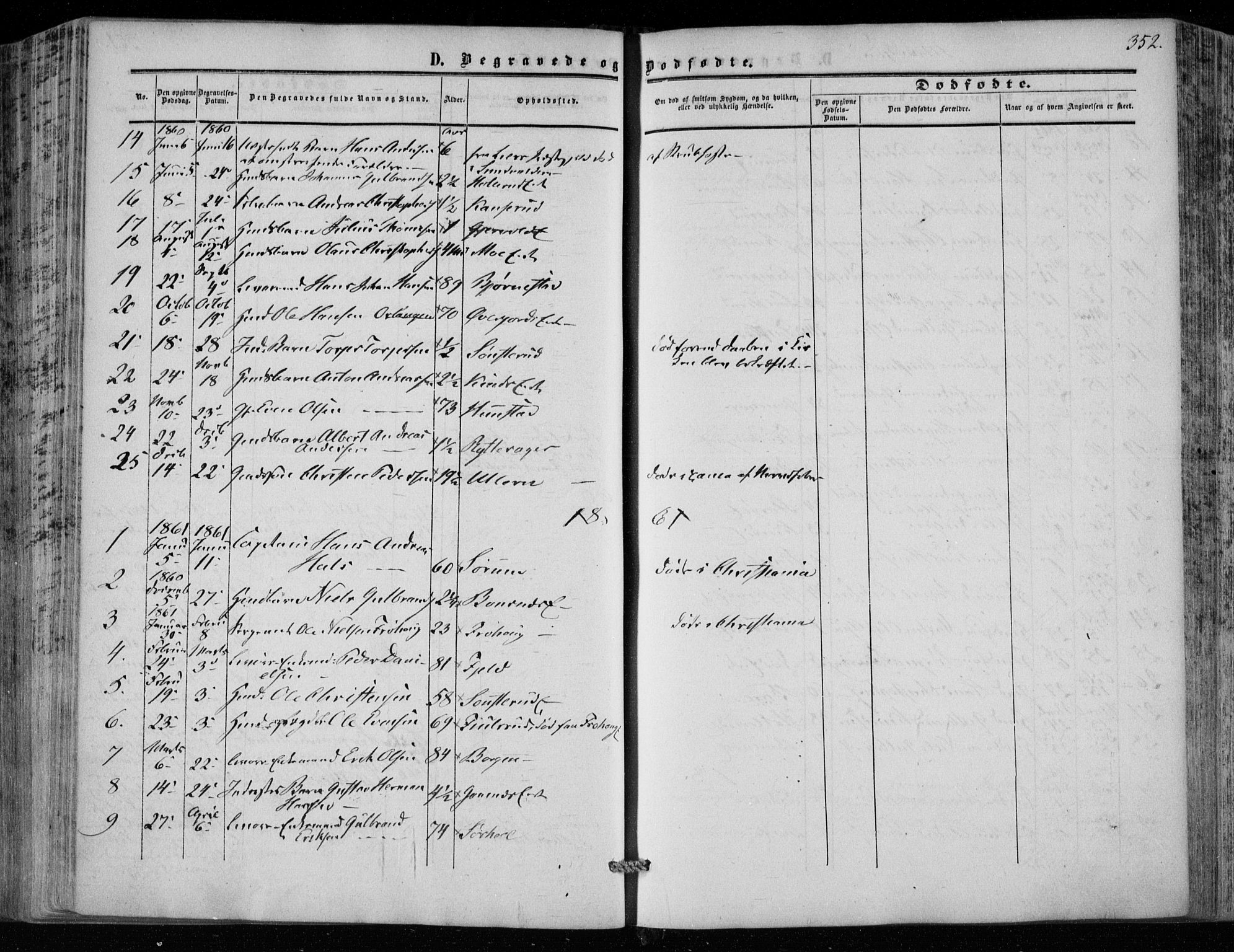 Hole kirkebøker, SAKO/A-228/F/Fa/L0006: Parish register (official) no. I 6, 1852-1872, p. 352