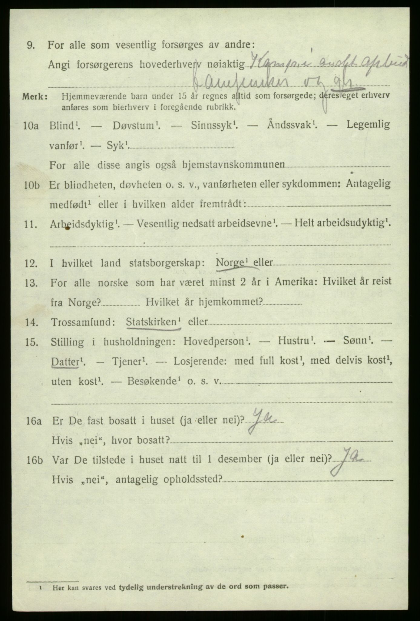 SAB, 1920 census for Gaular, 1920, p. 2383