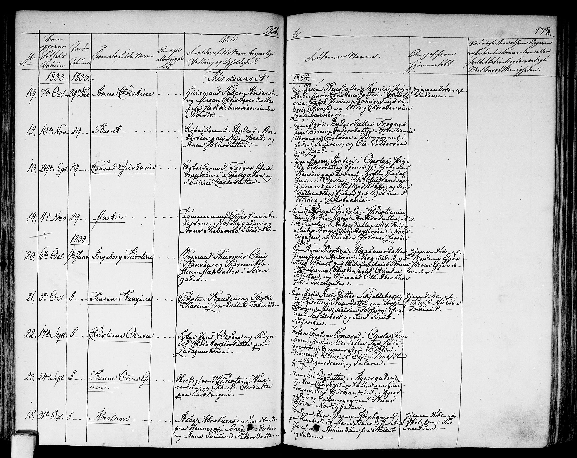 Aker prestekontor kirkebøker, SAO/A-10861/F/L0013: Parish register (official) no. 13, 1828-1837, p. 178