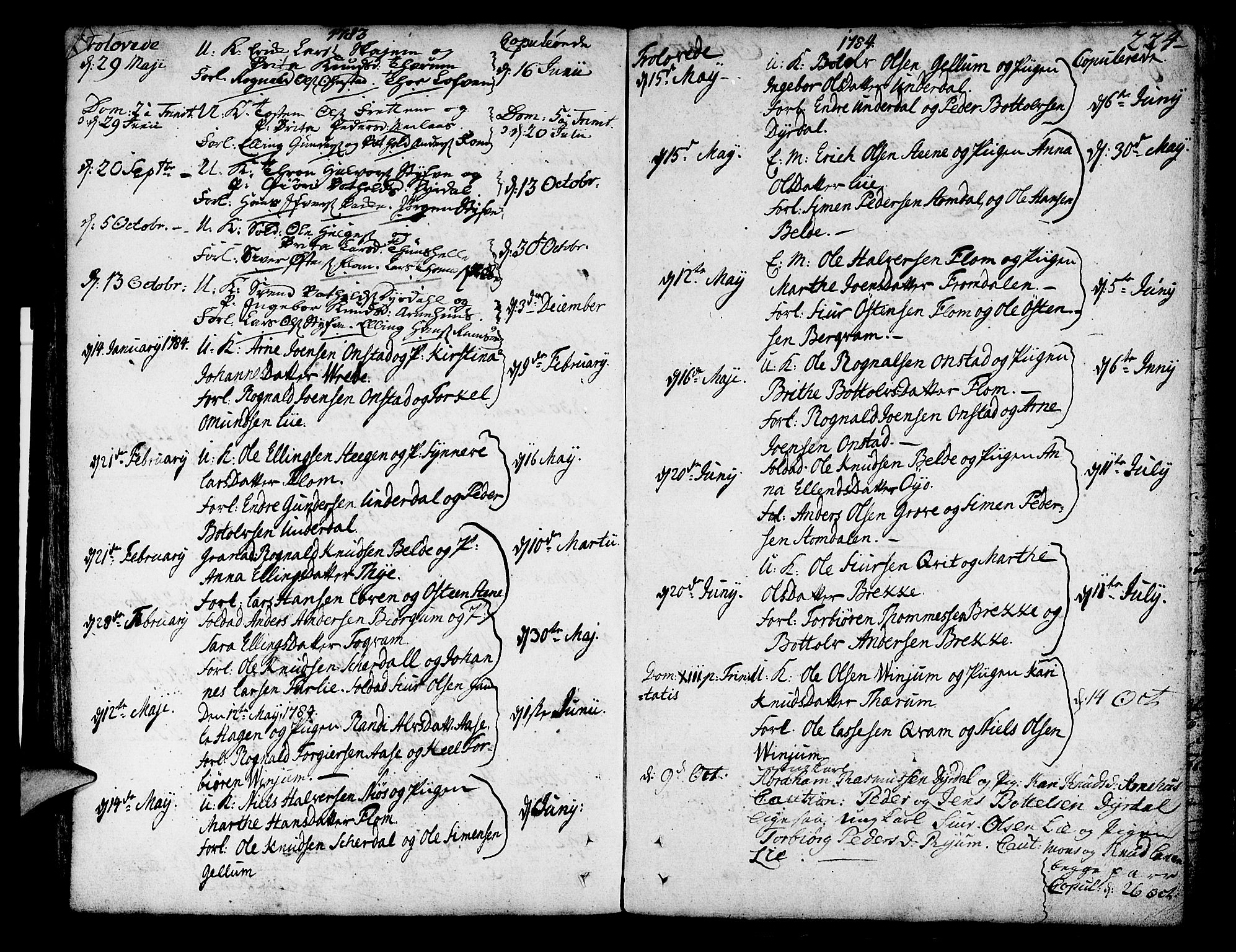 Aurland sokneprestembete, SAB/A-99937/H/Ha/Haa/L0004: Parish register (official) no. A 4, 1756-1801, p. 224