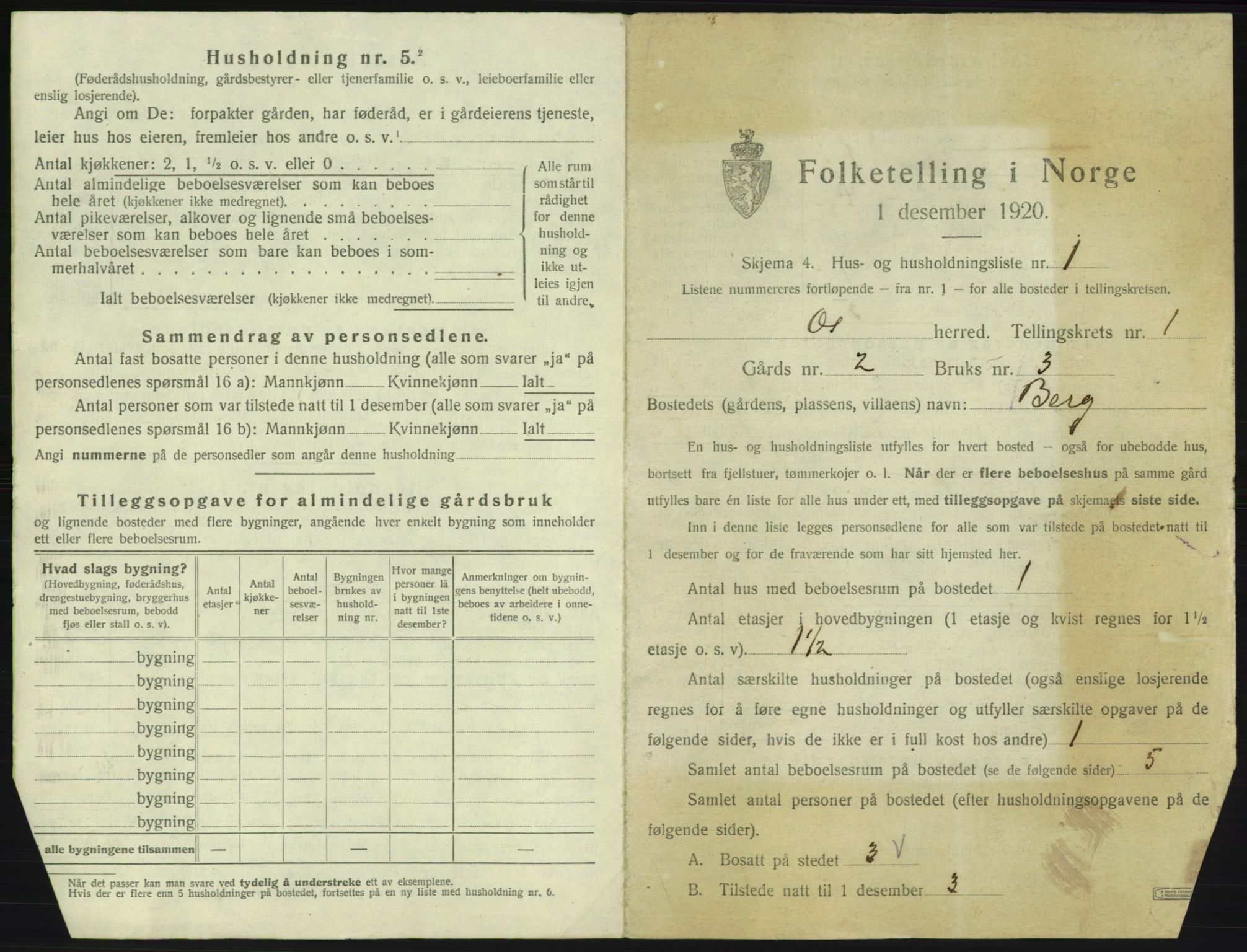 SAB, 1920 census for Os, 1920, p. 40