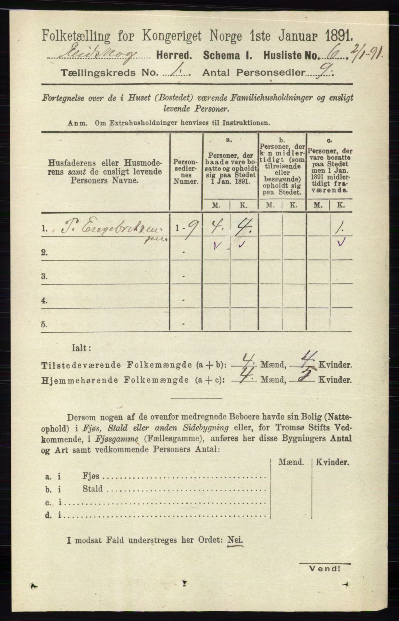 RA, 1891 census for 0420 Eidskog, 1891, p. 44