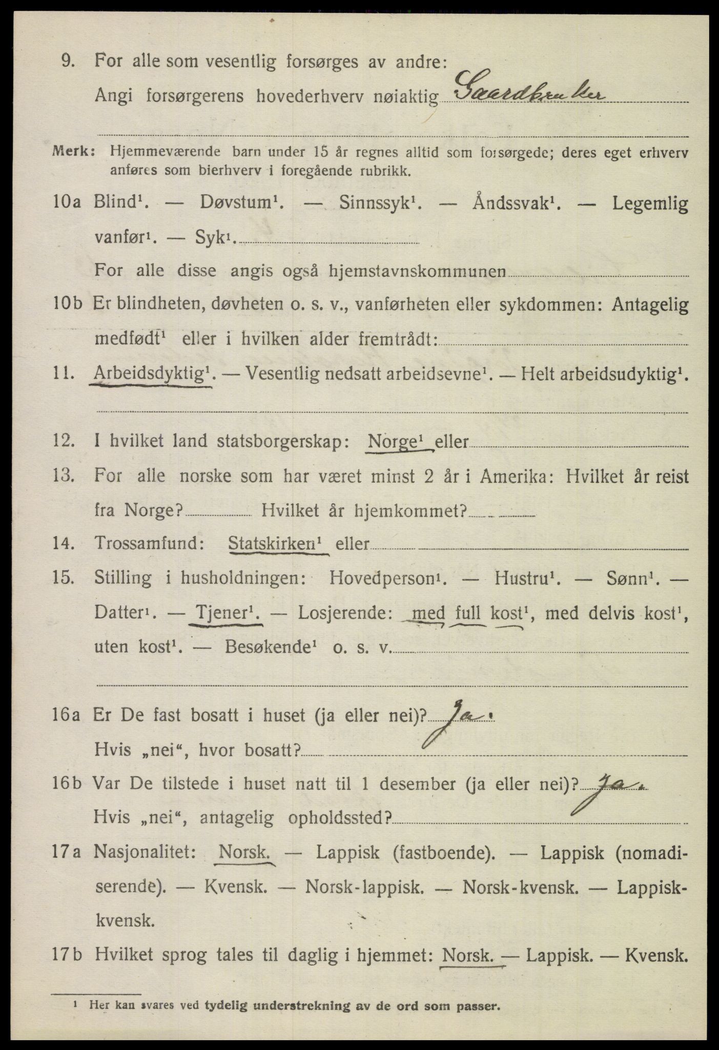 SAT, 1920 census for Gildeskål, 1920, p. 7667