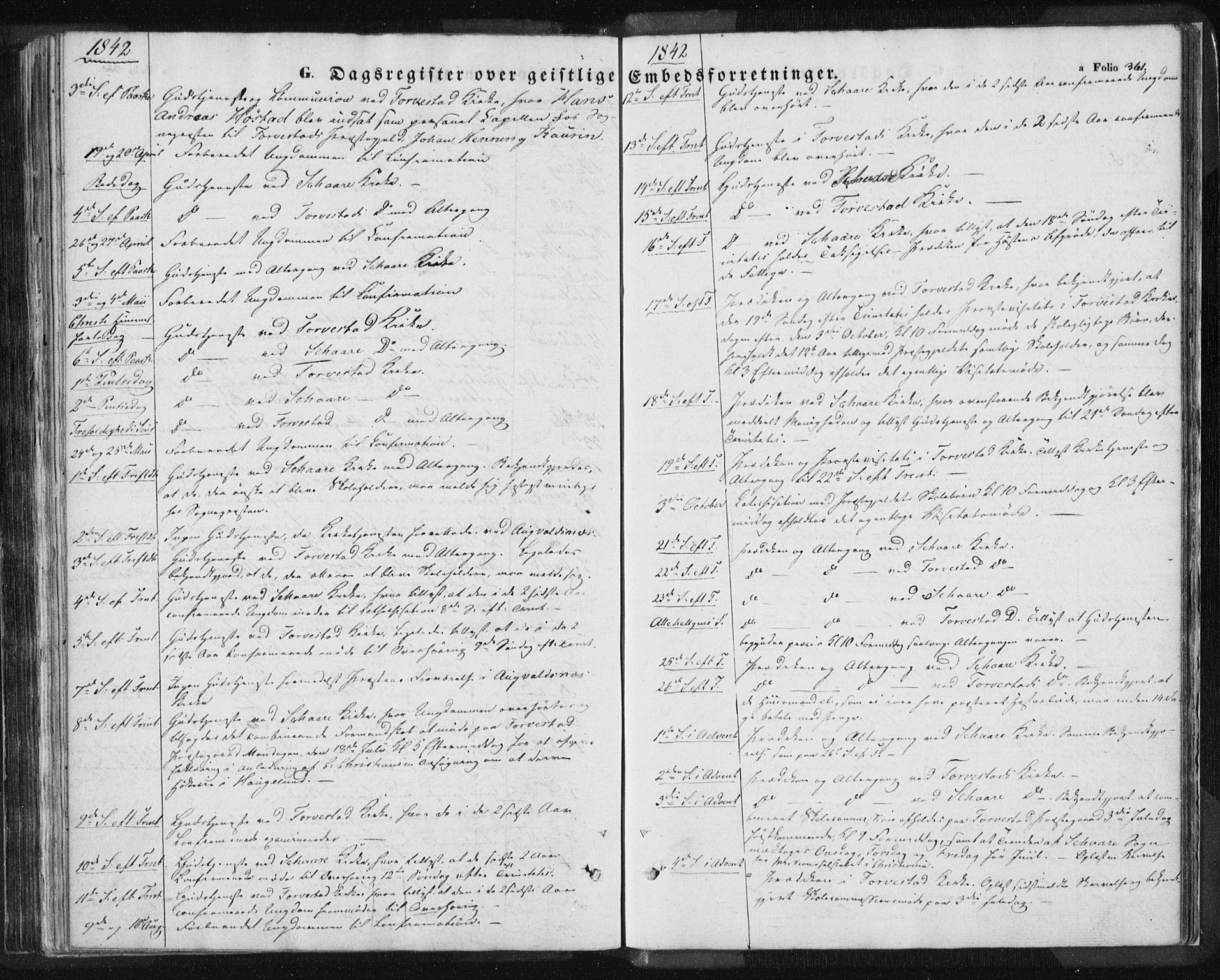 Torvastad sokneprestkontor, SAST/A -101857/H/Ha/Haa/L0006: Parish register (official) no. A 6, 1836-1847, p. 361
