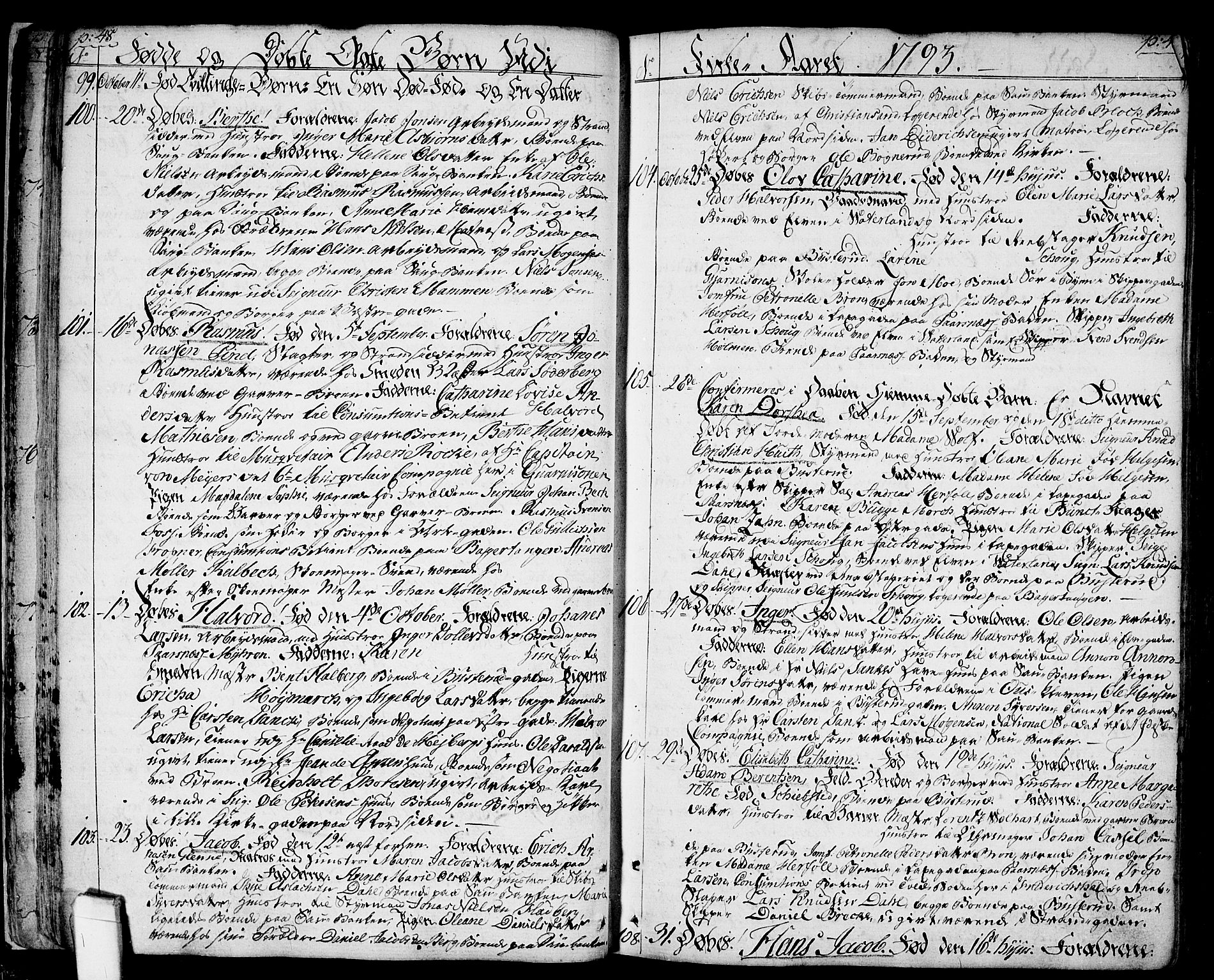 Halden prestekontor Kirkebøker, SAO/A-10909/F/Fa/L0002: Parish register (official) no. I 2, 1792-1812, p. 48-49