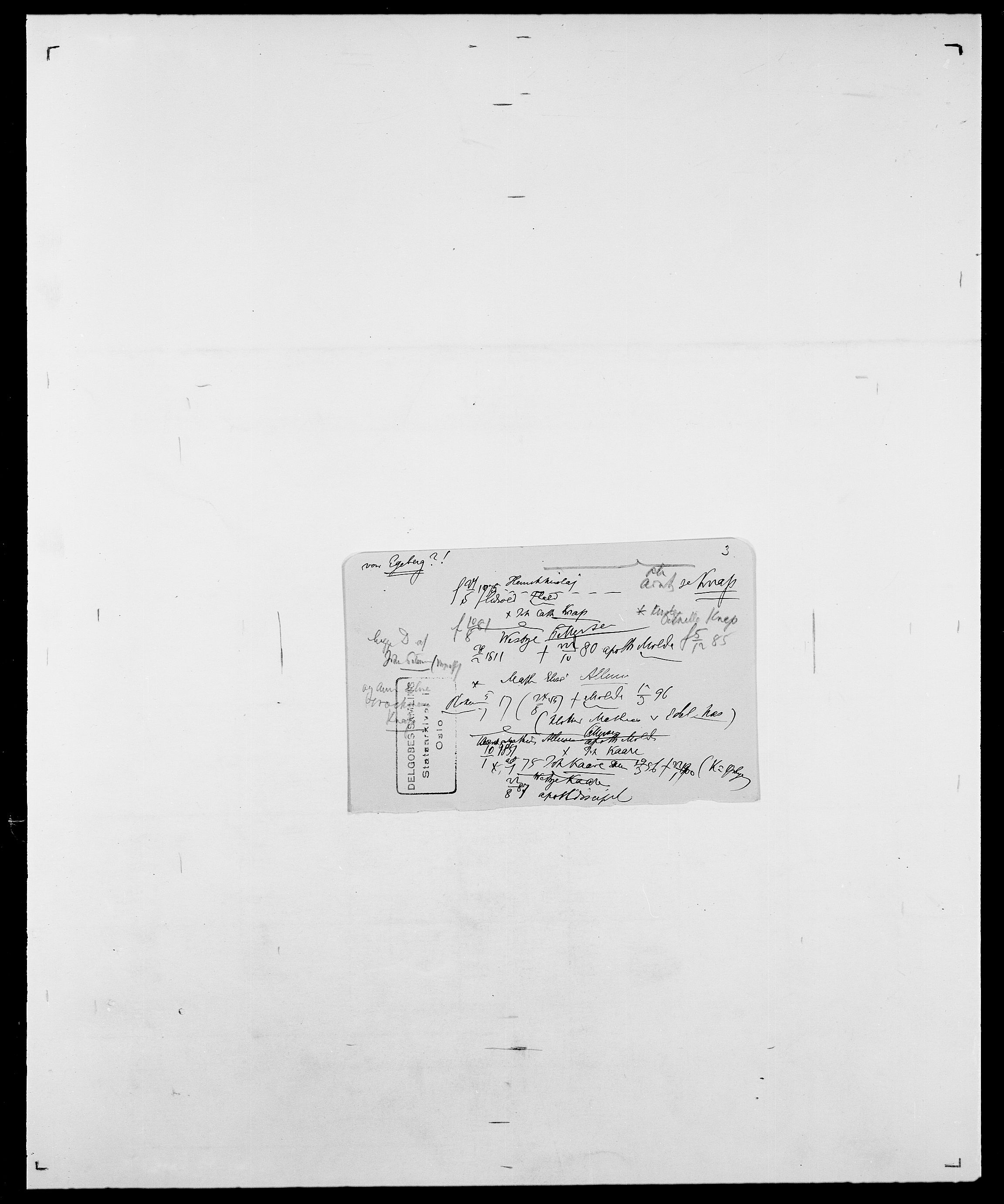 Delgobe, Charles Antoine - samling, AV/SAO-PAO-0038/D/Da/L0010: Dürendahl - Fagelund, p. 189