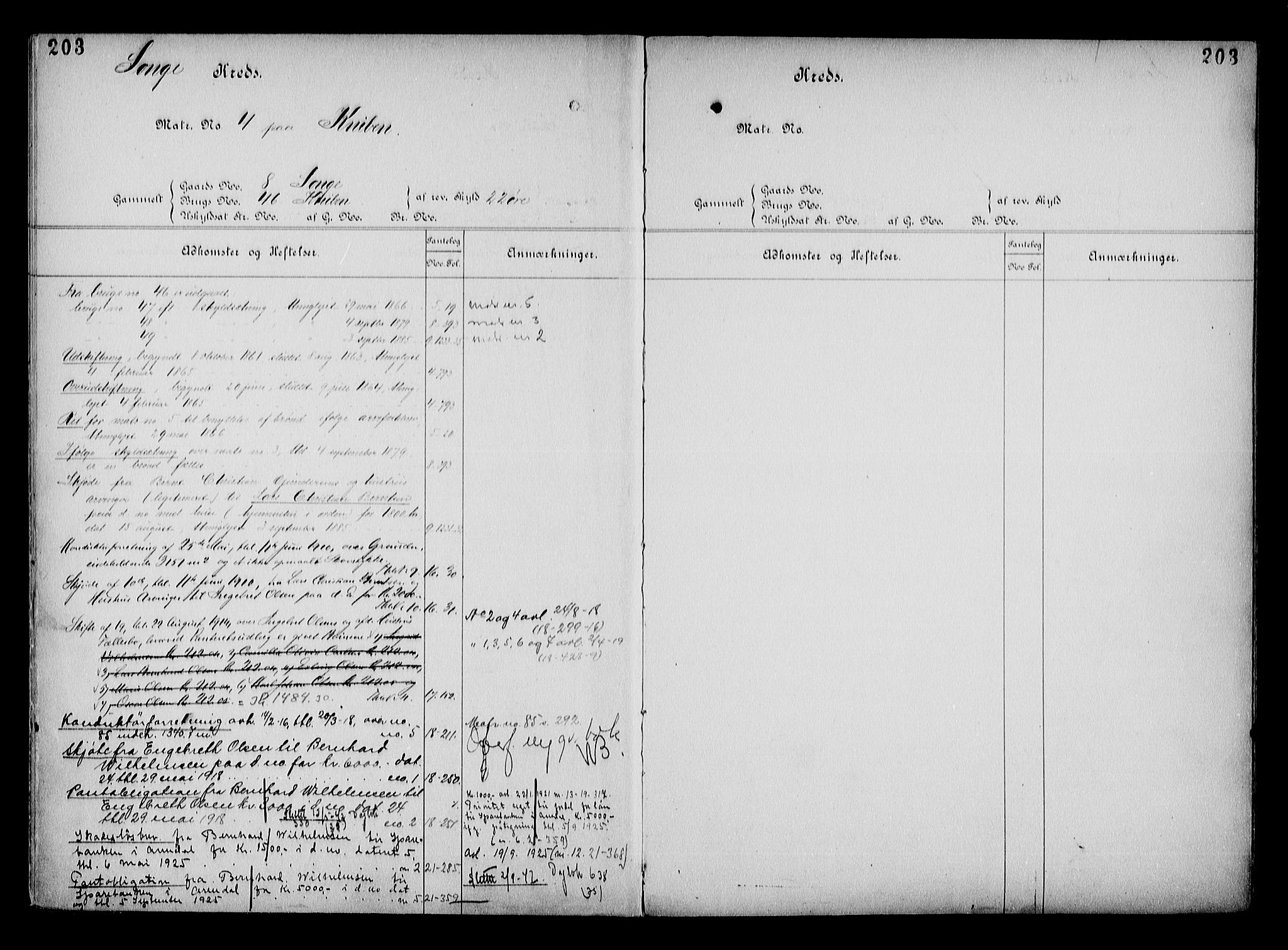 Arendal byfogd, AV/SAK-1222-0001/G/Ga/L0015: Mortgage register no. 13, 1860-1960, p. 203