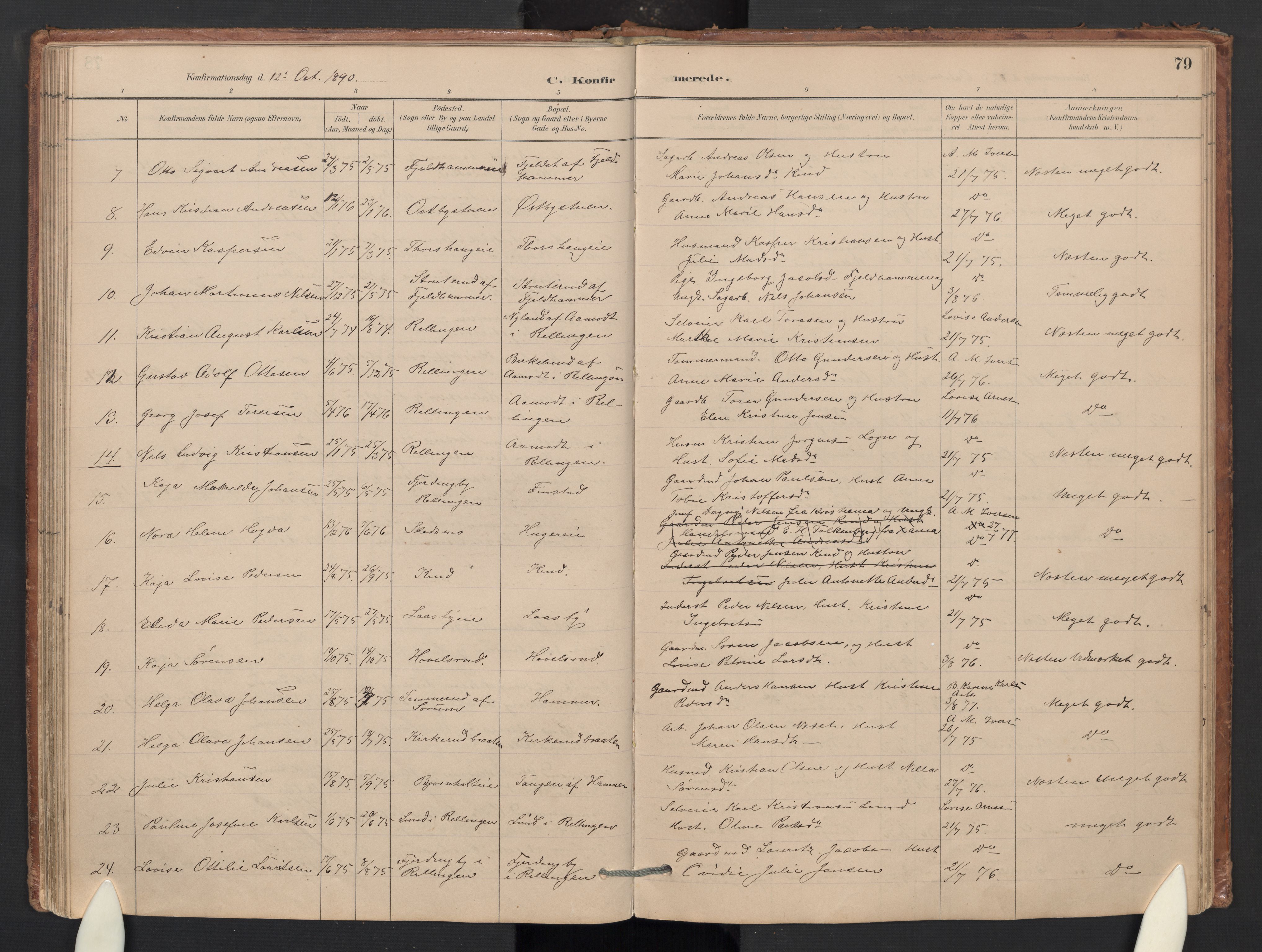 Skedsmo prestekontor Kirkebøker, SAO/A-10033a/G/Gb/L0001: Parish register (copy) no. II 1, 1883-1903, p. 79